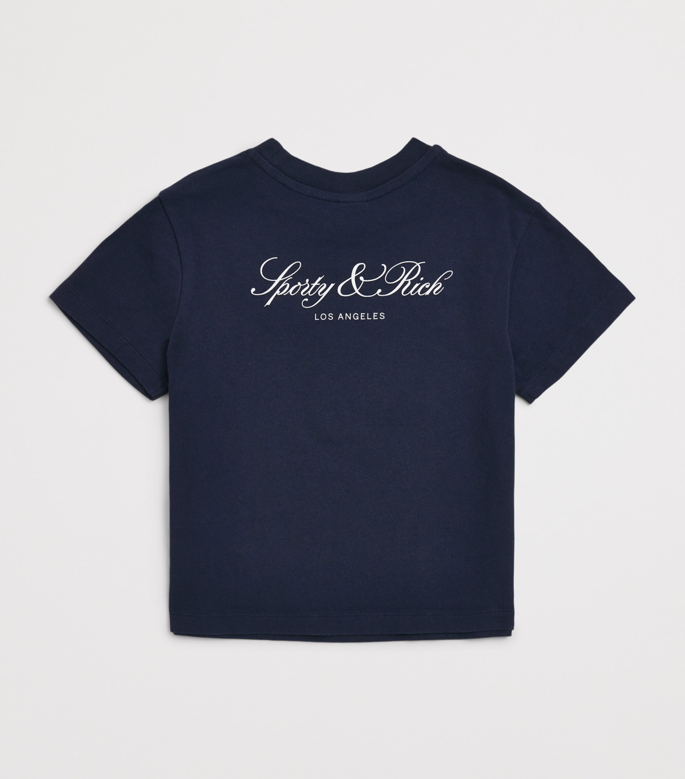 SPORTY & RICH KIDS Cotton Logo T-Shirt (2-14 Years) Dark Navy/white Image 2
