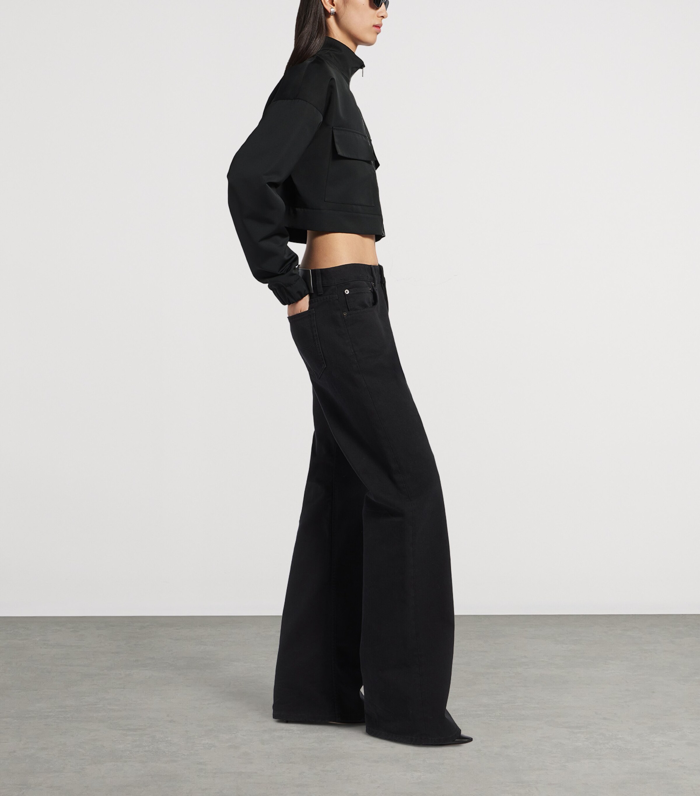 Balenciaga Womens Technical Faille Cropped Track Jacket Image 4