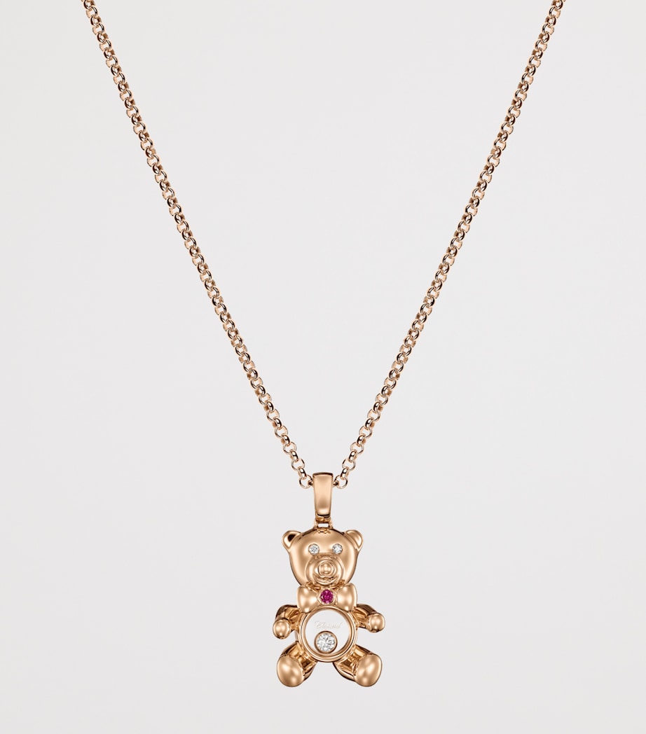 Rose Gold and Diamond Happy Diamonds Teddy Necklace 18K ROSE GOLD Image 2