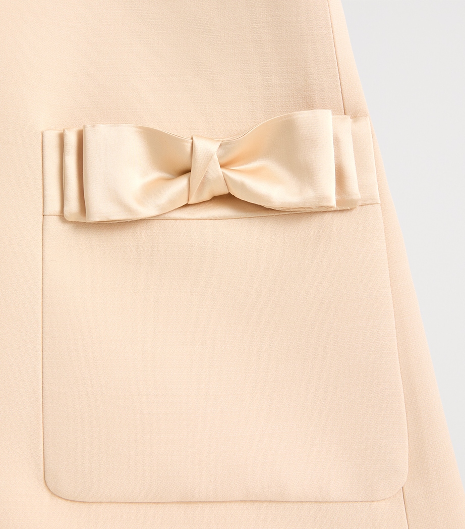 Wool-Silk Bow-Embellished Mini Dress ET5 Image 8