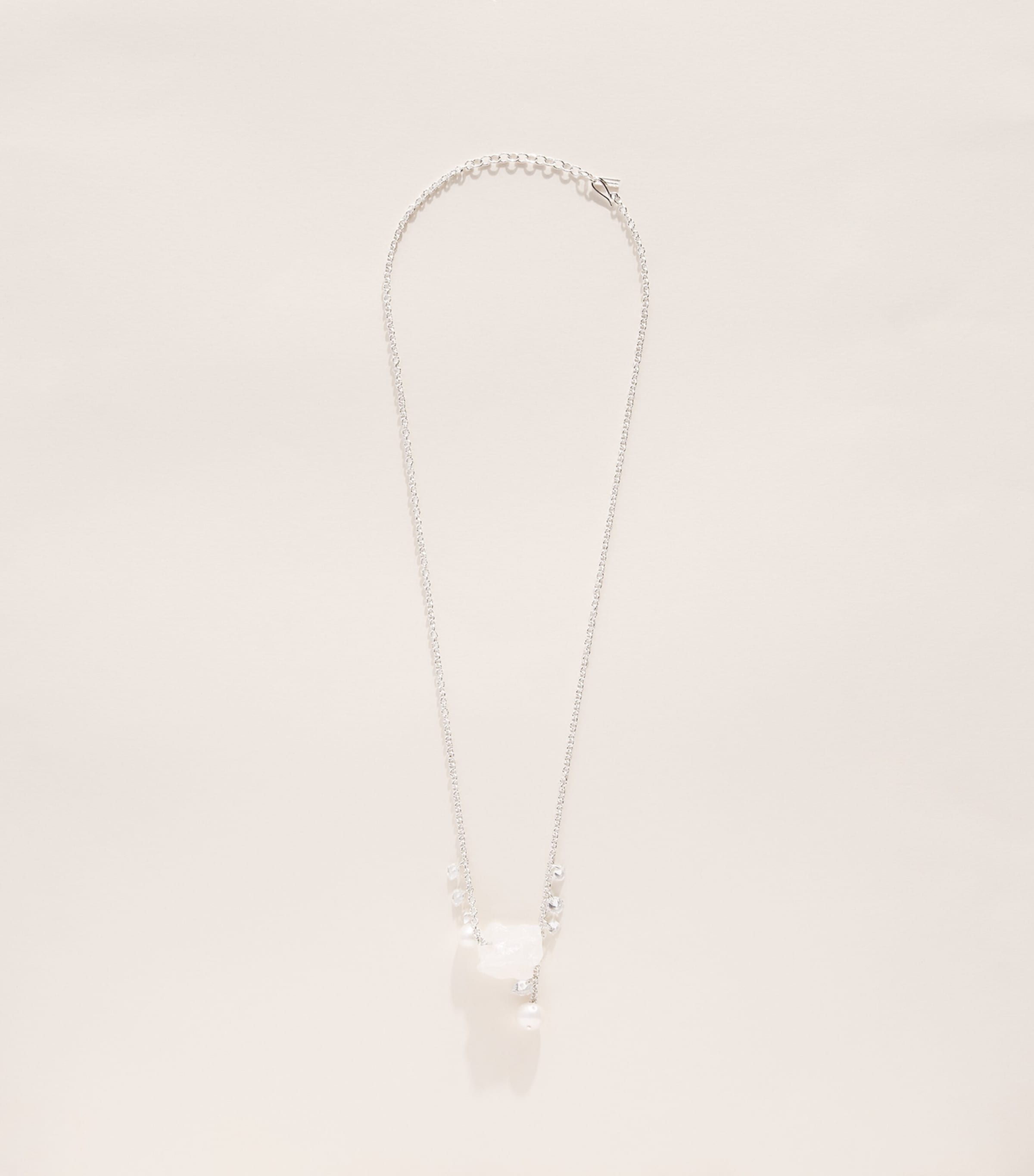 Completedworks Quarts Long Pendant Necklace Silver Plated Image 3
