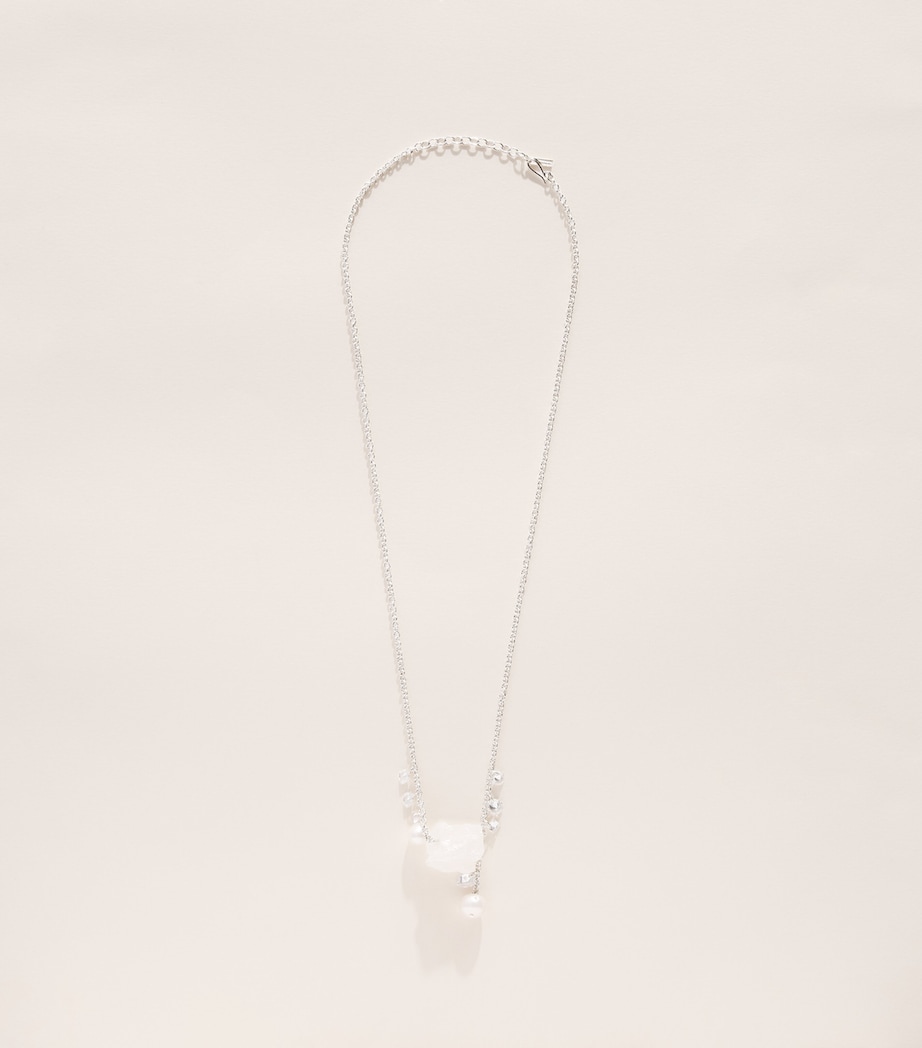 Completedworks Quarts Long Pendant Necklace Silver Plated Image 3