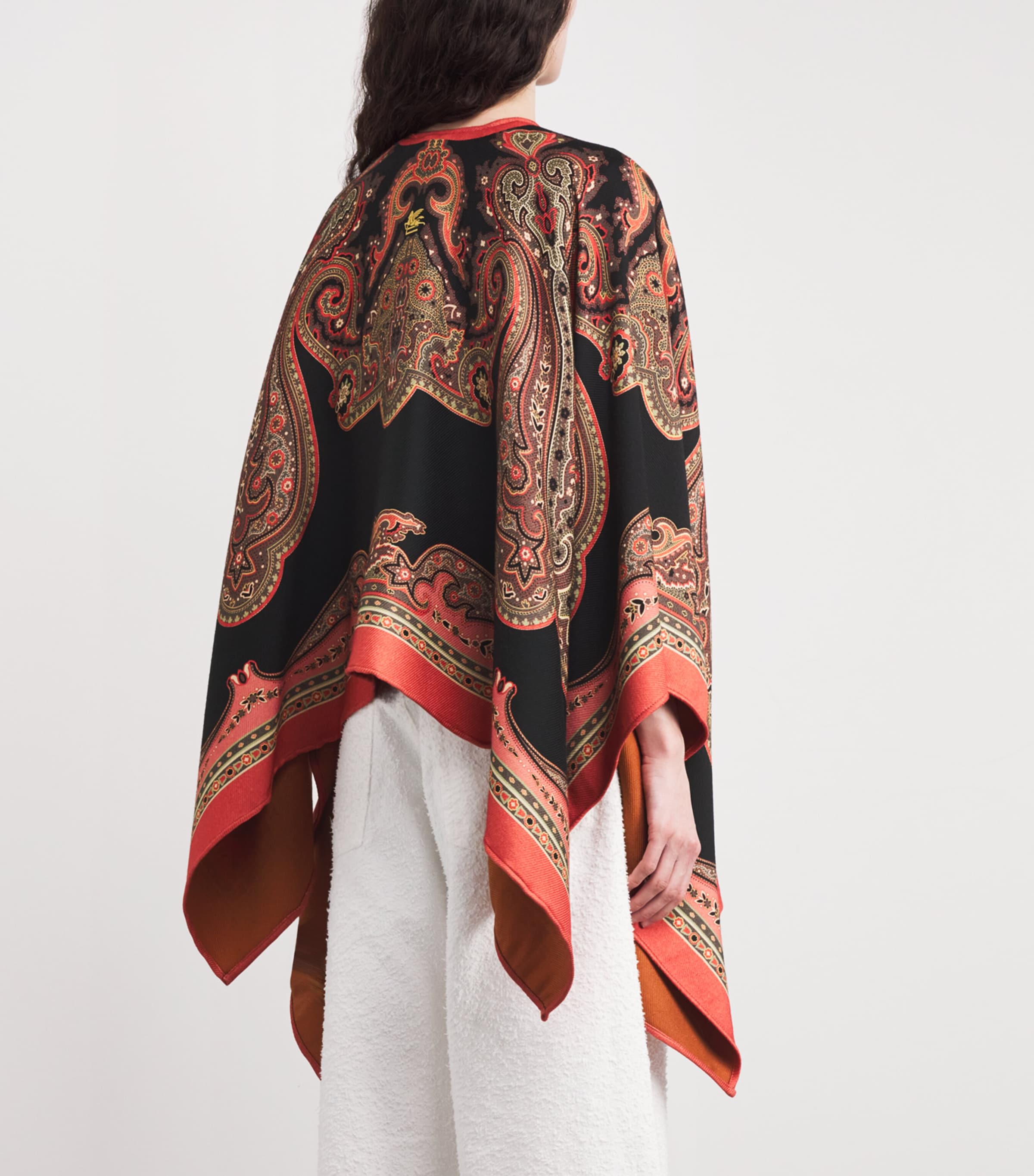 Wool-Blend Paisley Cape S9810 Image 4
