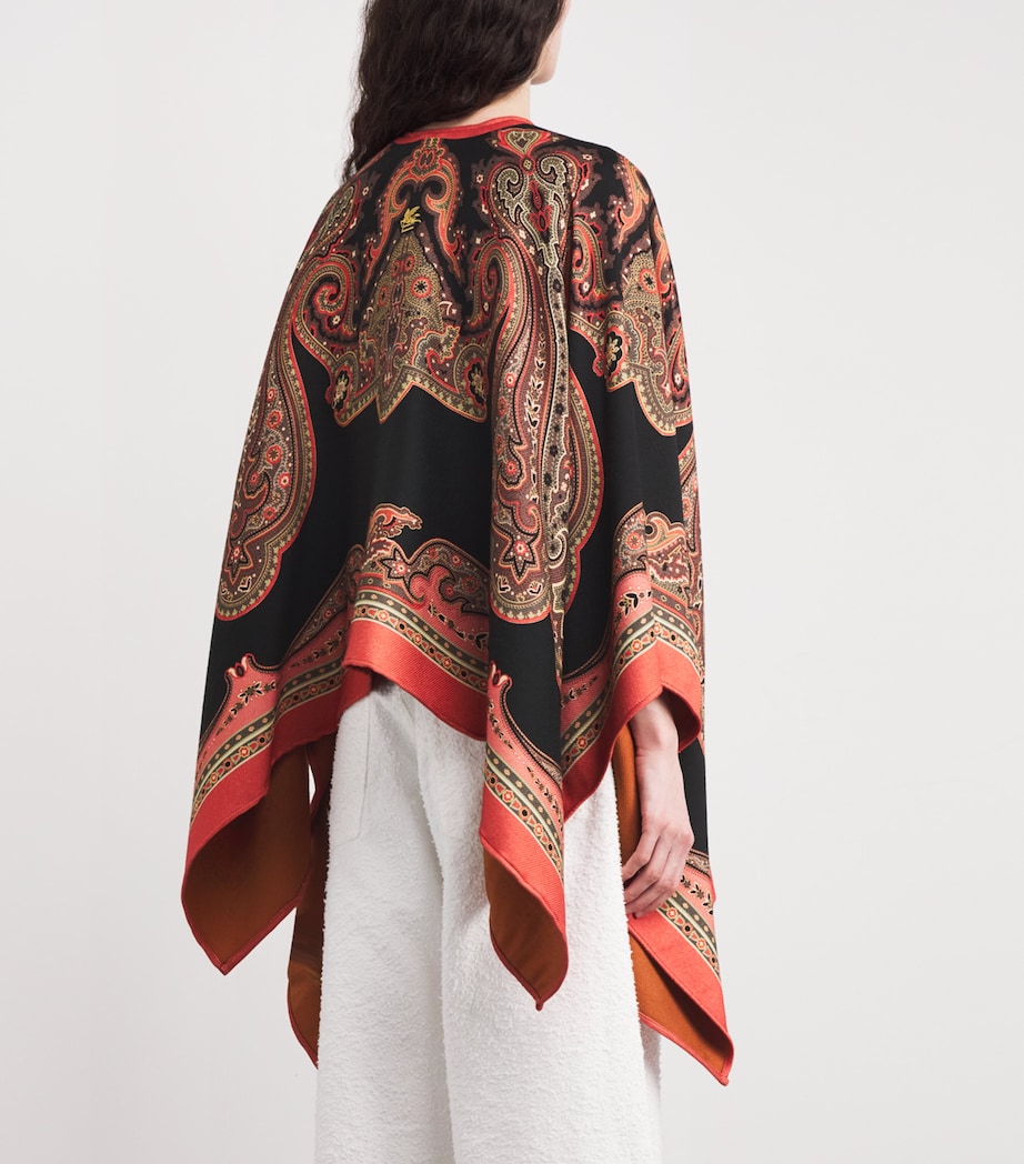 Wool-Blend Paisley Cape S9810 Image 4