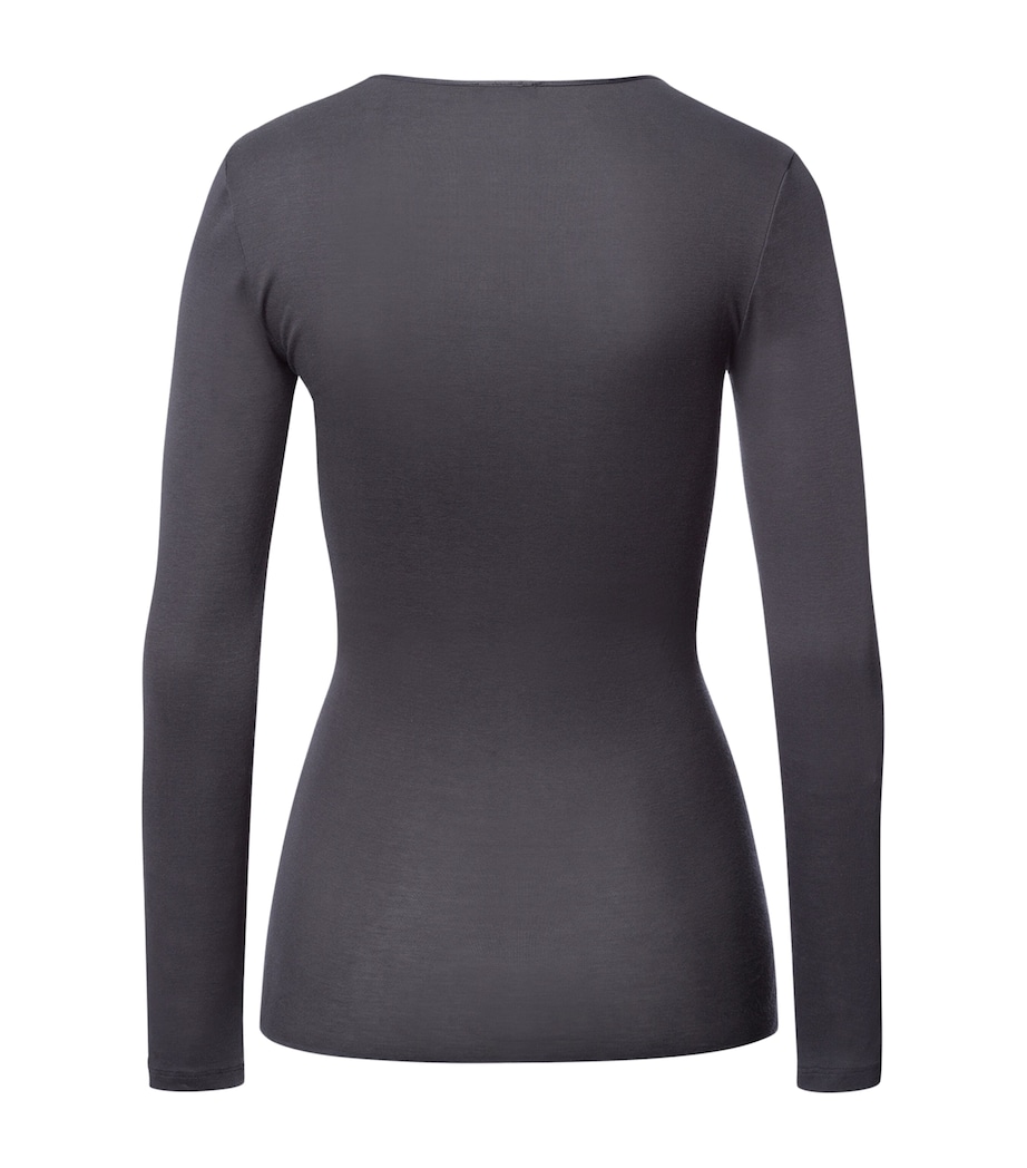 Cotton Seamless Long-Sleeve Top BLACK PEARL Image 2