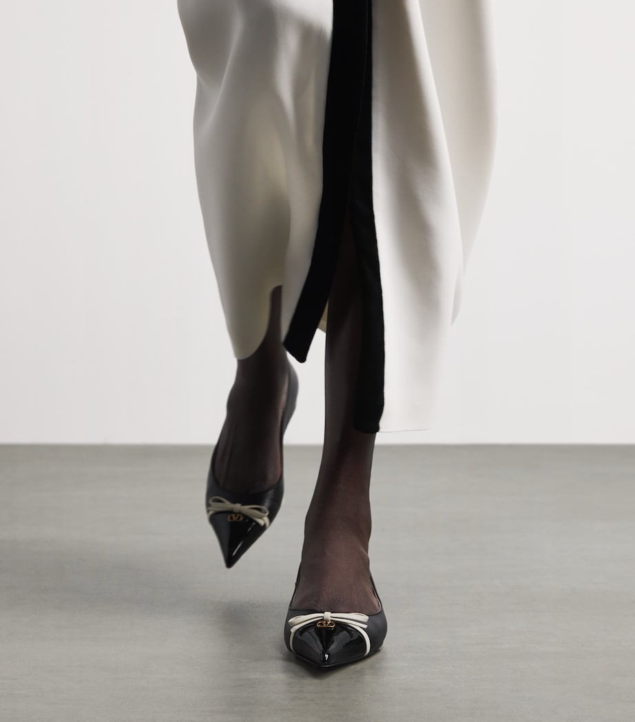 Valentino Garavani Leather Benpointy Ballet Flats Blk/white Image 2