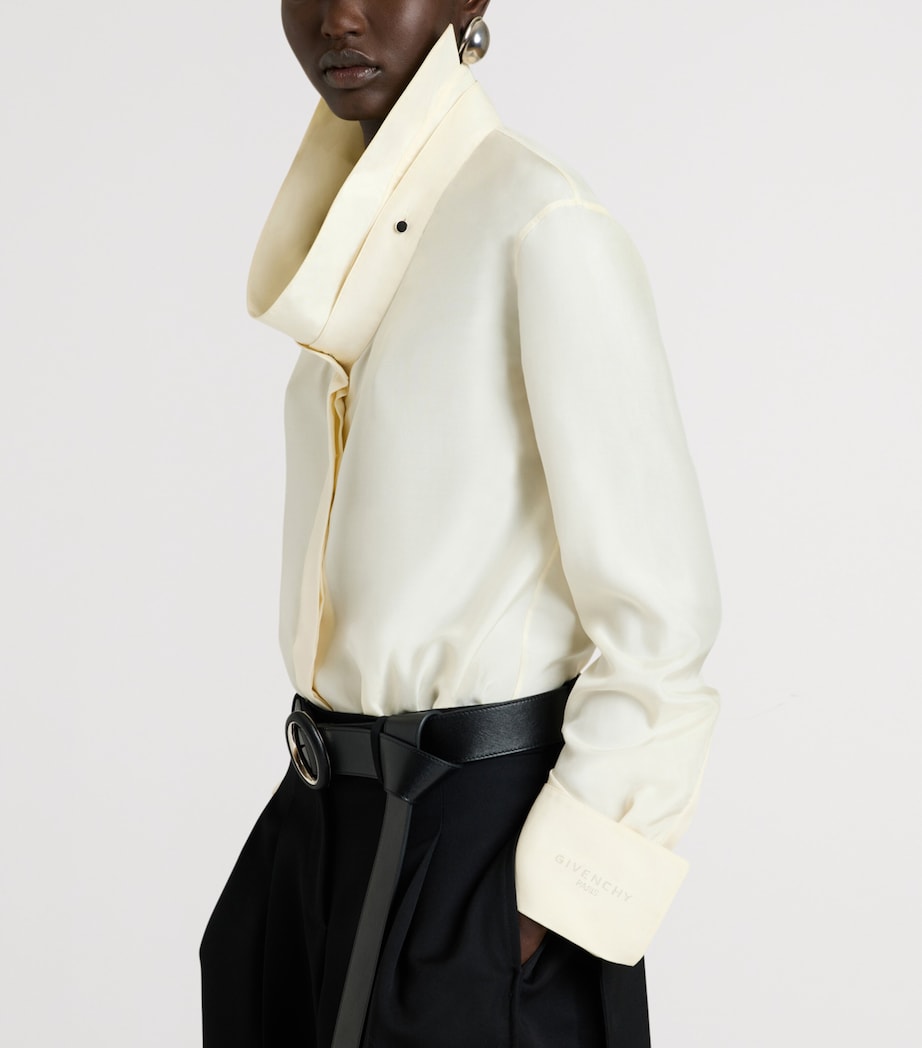 Givenchy Womens Silk Reverse-Collar Shirt Image 4