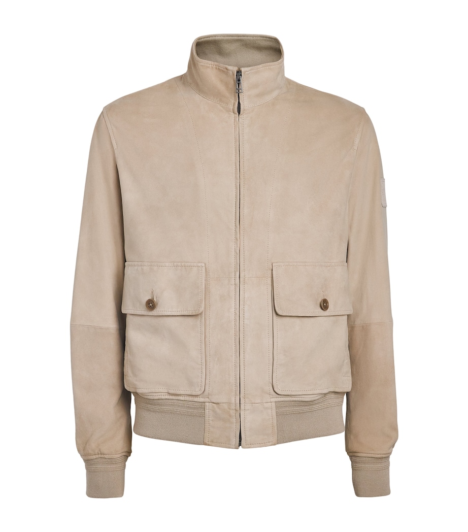 Belstaff Mens Suede Seaway Bomber Jacket Dark Sanddksnd Image 1