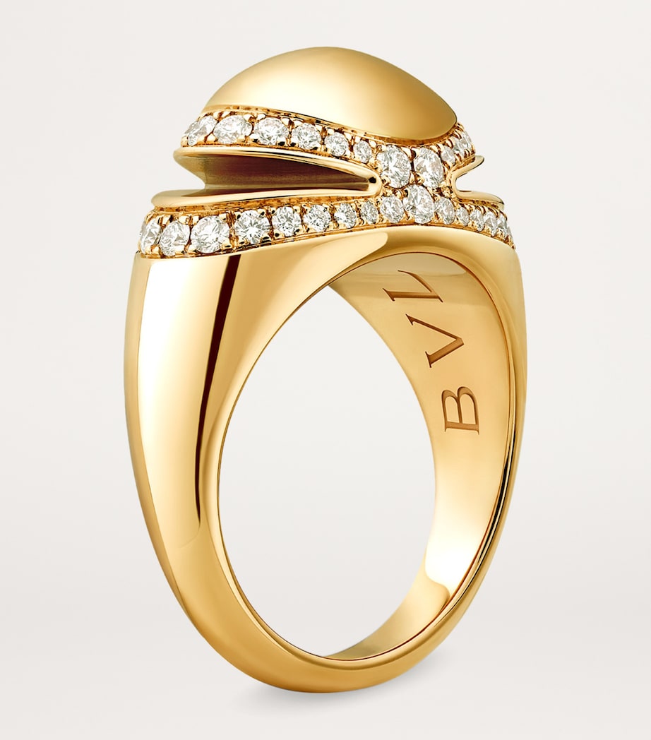 Yellow Gold and Diamond Cabochon Ring YELLOW GOLD Image 4