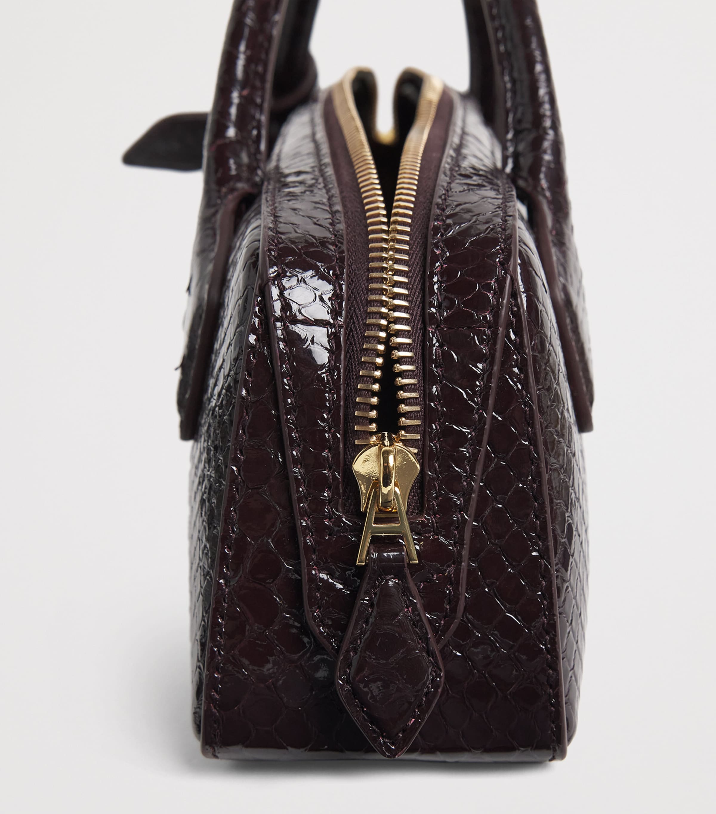 Alaïa Snakeskin Le Teckel Top-Handle Bag Bordeaux Image 5