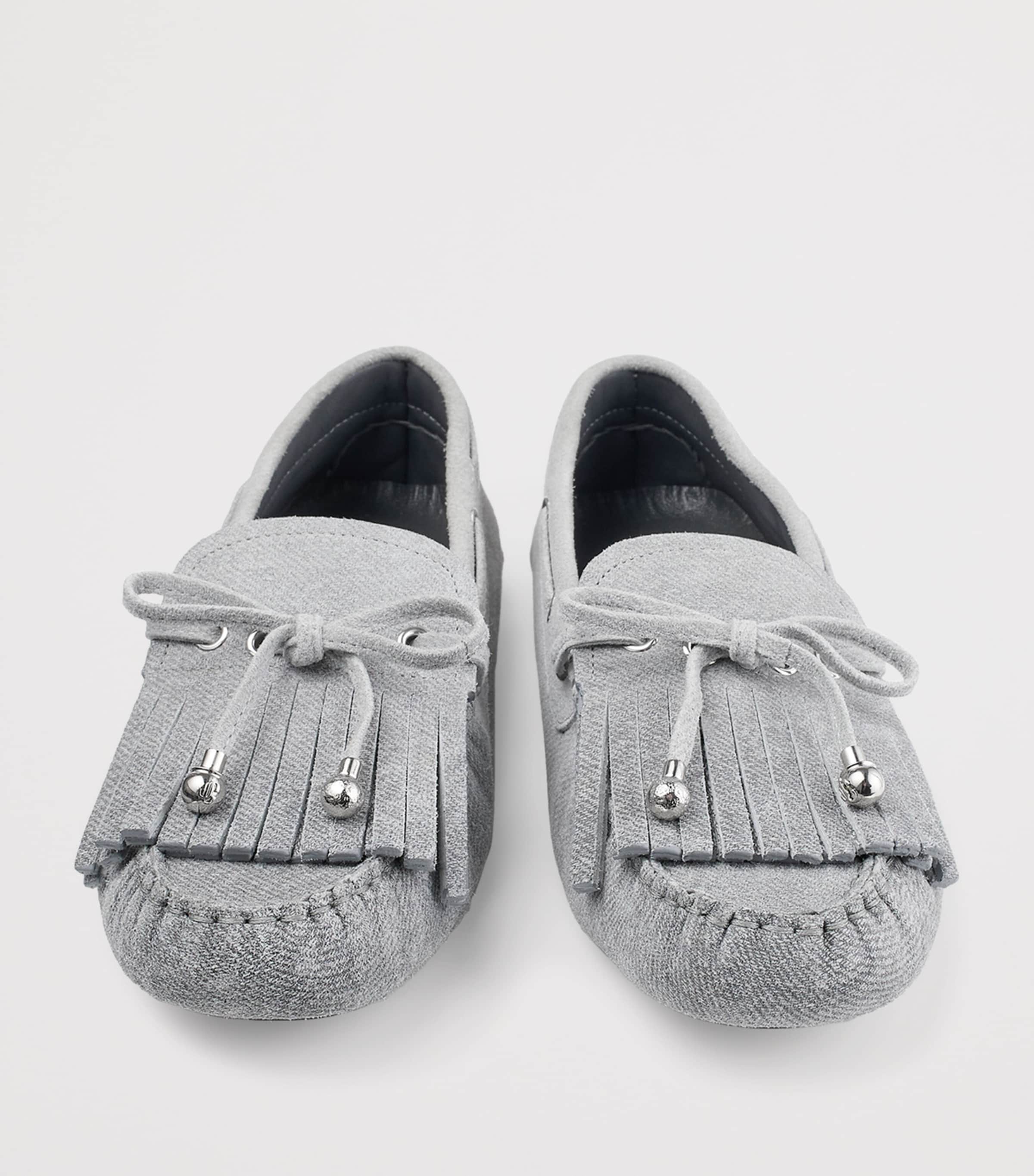 Jimmy Choo Womens Manon Flat Suede Loafers Dove/silver Image 4