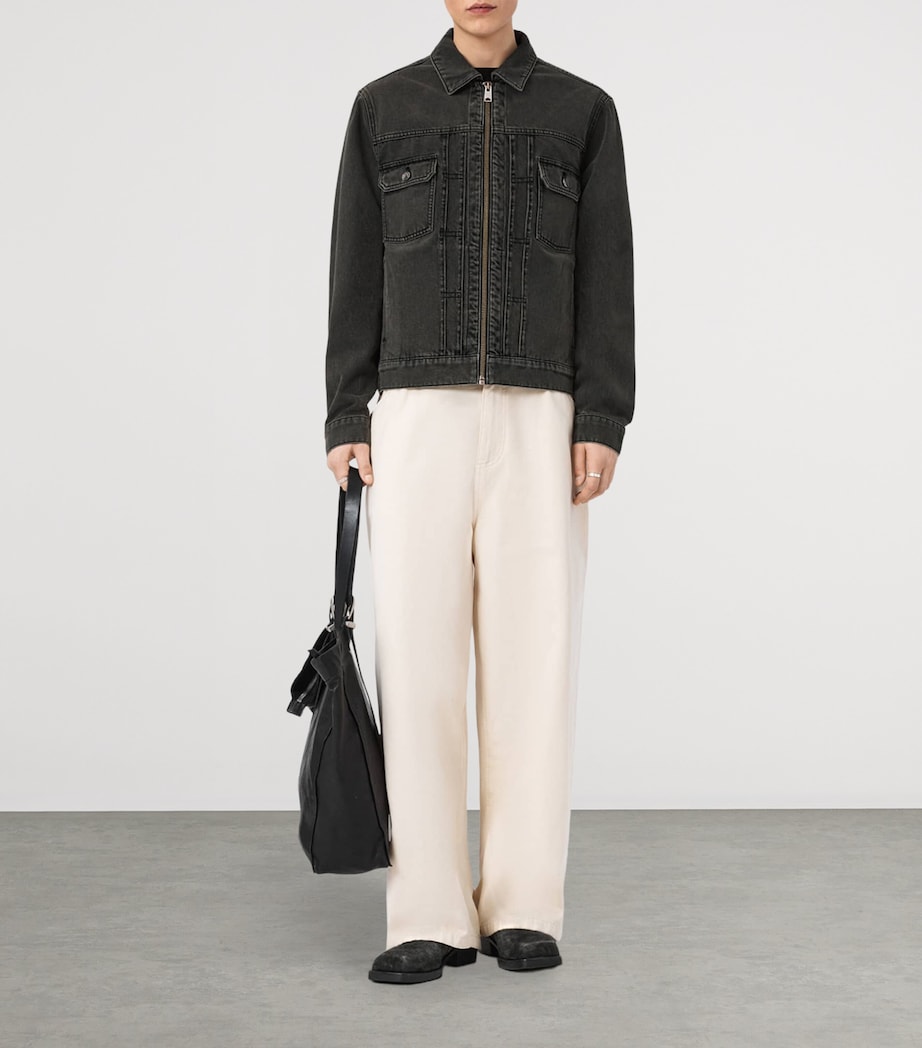 AllSaints Mens Brightmore Denim Jacket Dirty Black Image 2