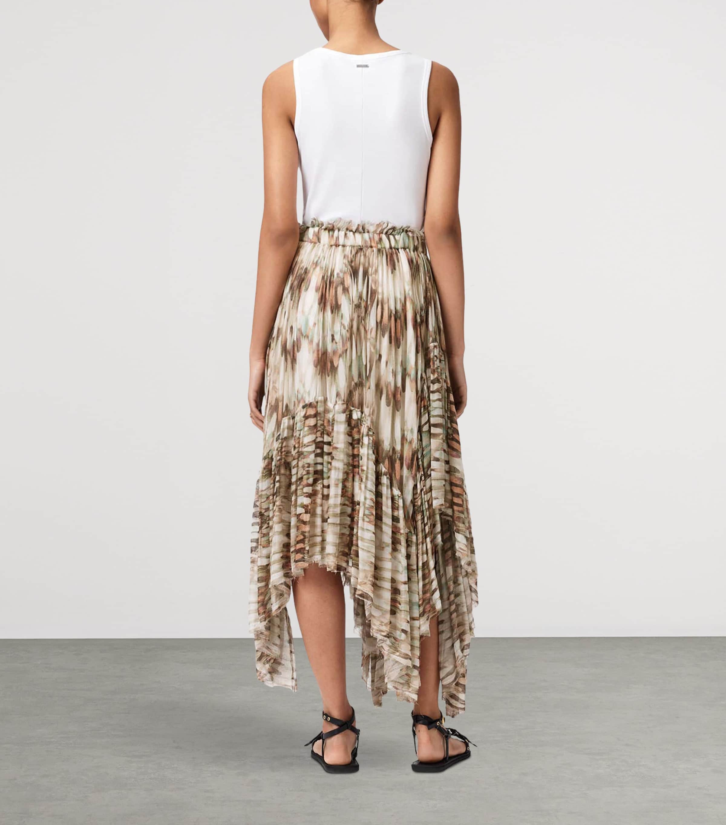 AllSaints Womens Printed Danae Maxi Skirt Oceano Soft Pink Image 7