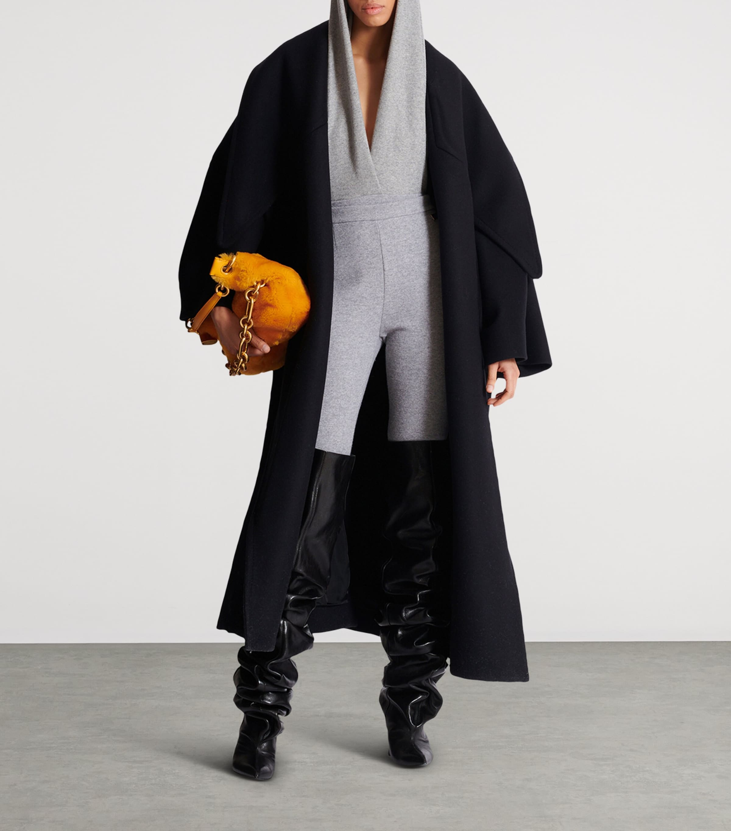 Wool-Blend Knitted Leggings 9AD GRIS CHIN ECLAIR Image 4