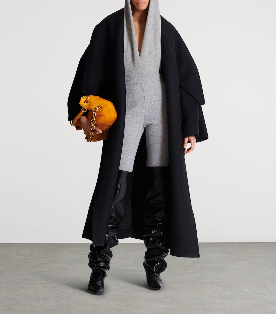 Wool-Blend Knitted Leggings 9AD GRIS CHIN ECLAIR Image 4