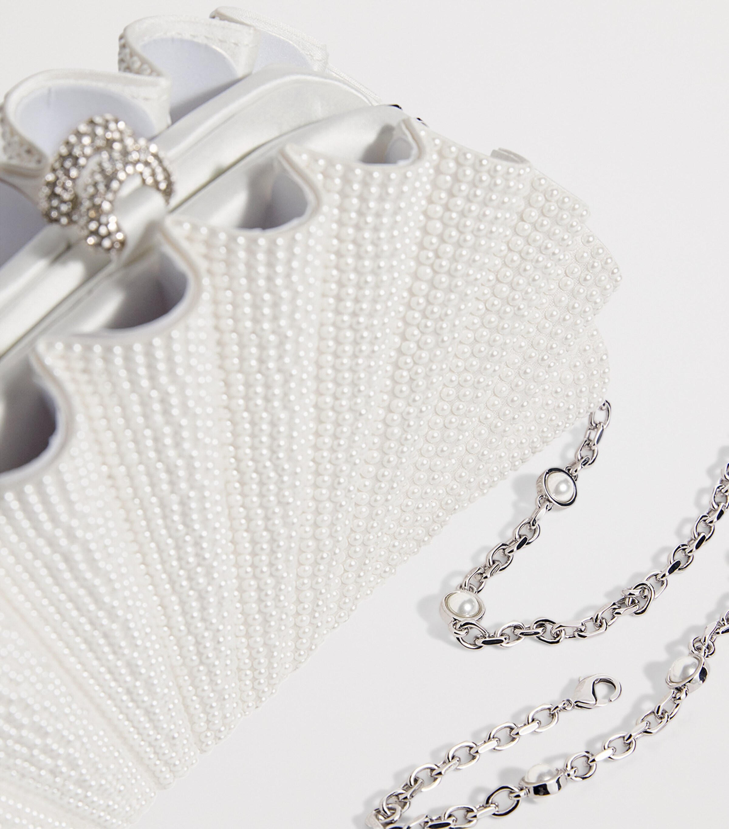 Satin Pearlised Origami Fan Clutch Bag SPEAR Image 7