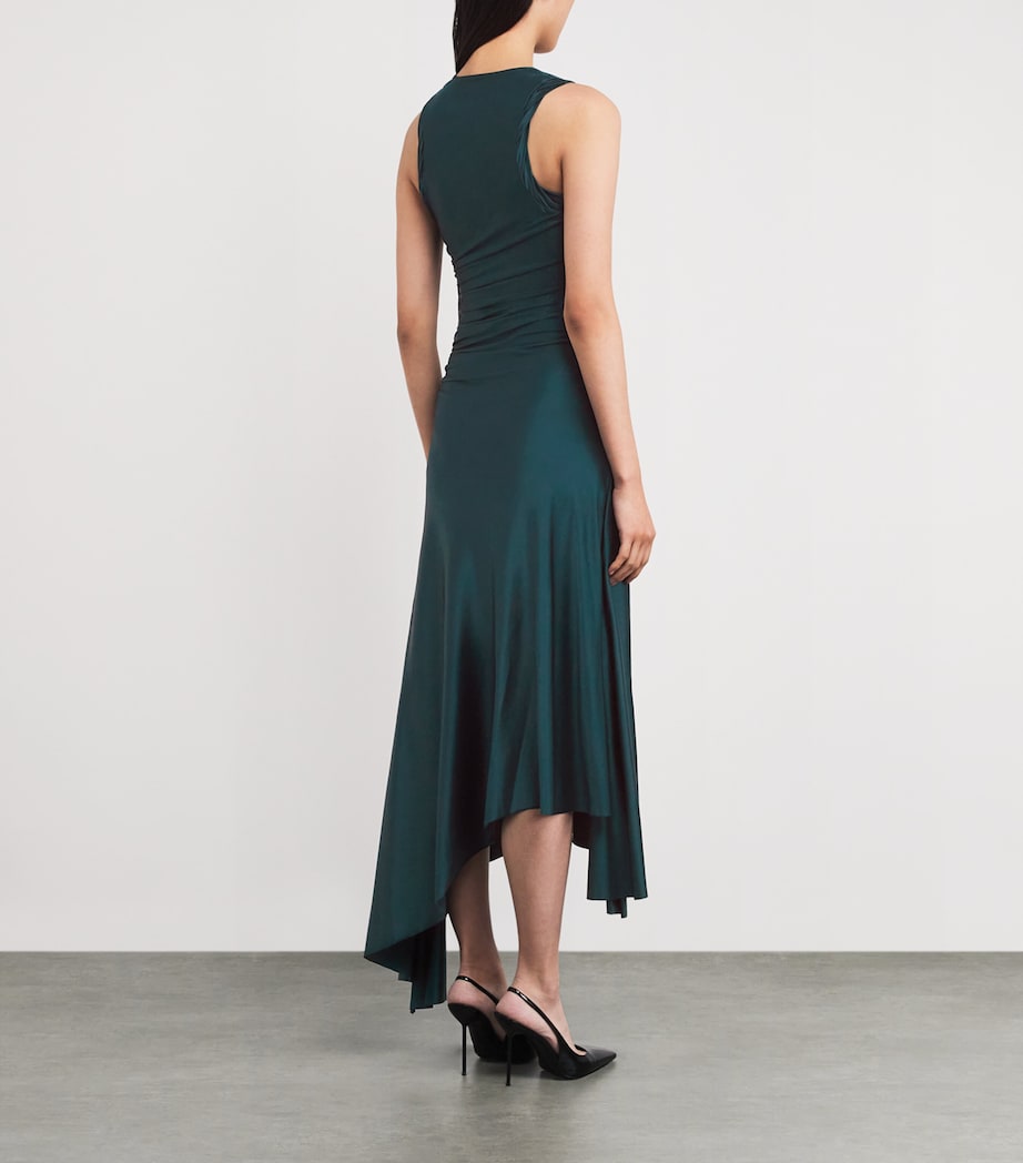 Gathered Asymmetric Midi Dress 2780 DARK TEAL Image 3