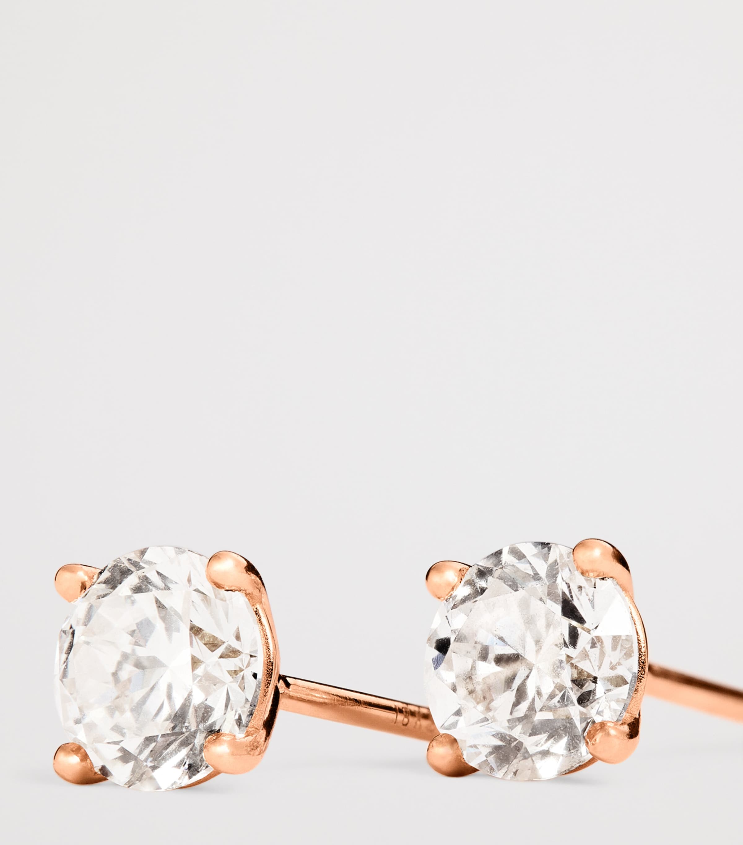 Harrods Rose Gold and Diamond Stud Earrings (1.00ctw) Rose Gold Image 6
