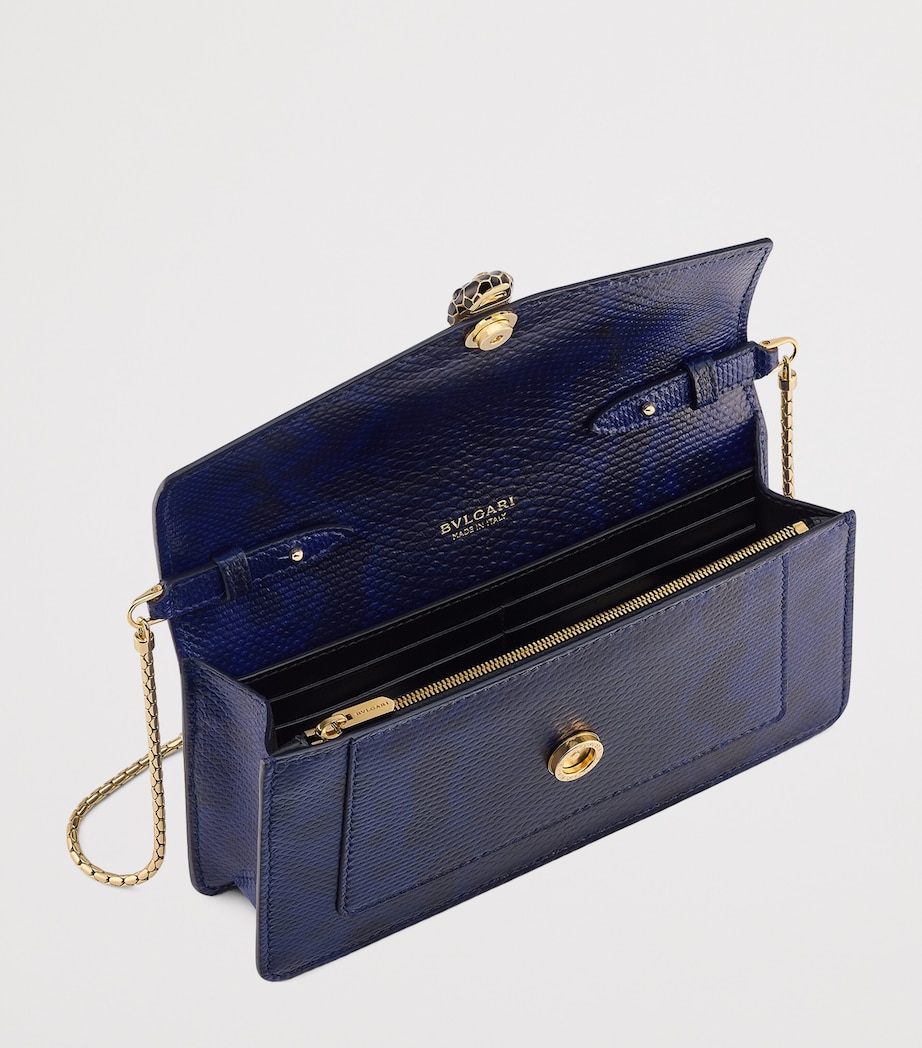 Karung Leather Serpenti Forever Chain Pochette BLUE MEDIUM Image 2