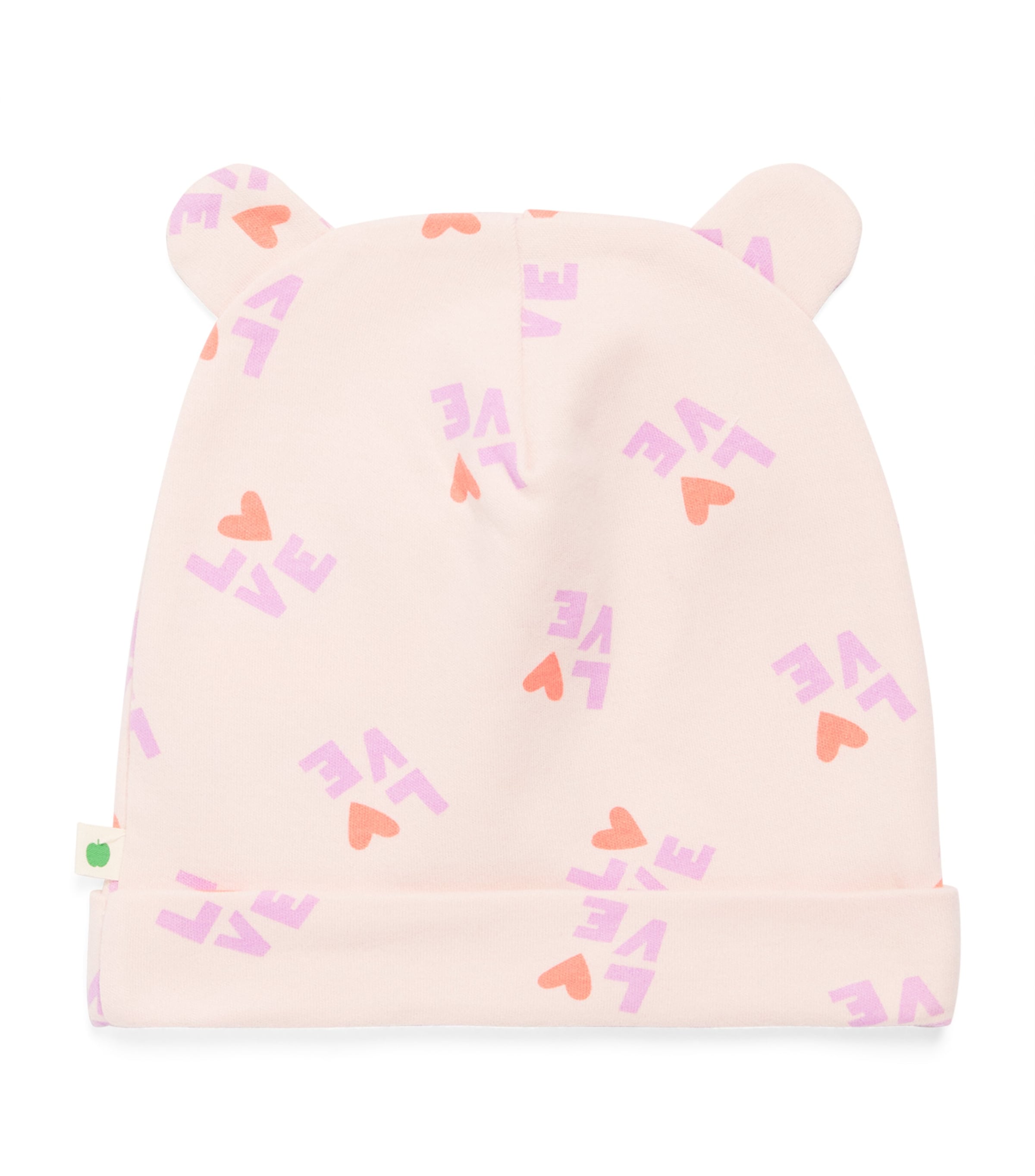 The Bonnie Mob Organic Cotton Love Print Hat In Neutral
