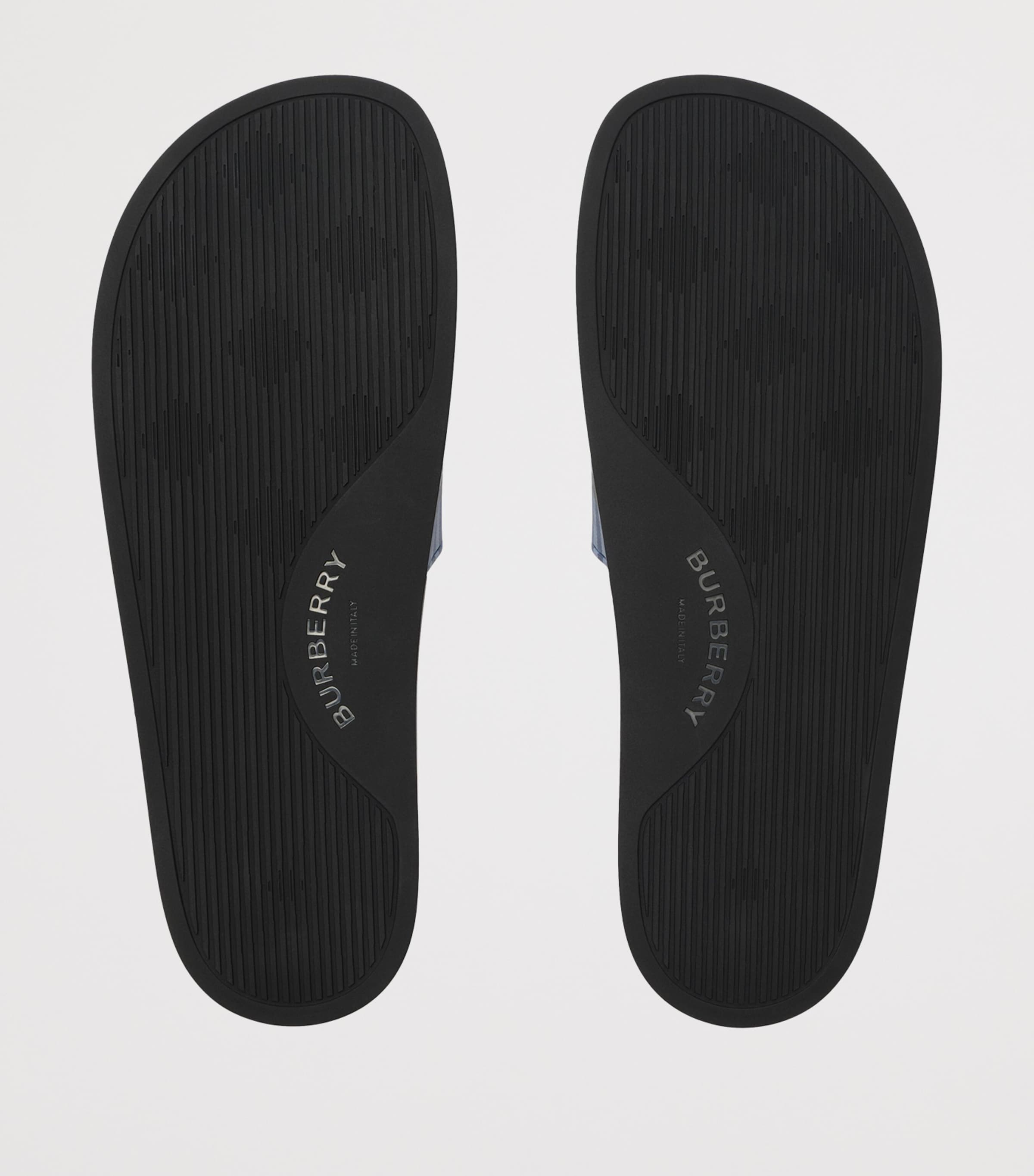 Burberry Check Slides Cornflower Blu Ip Ck Image 3