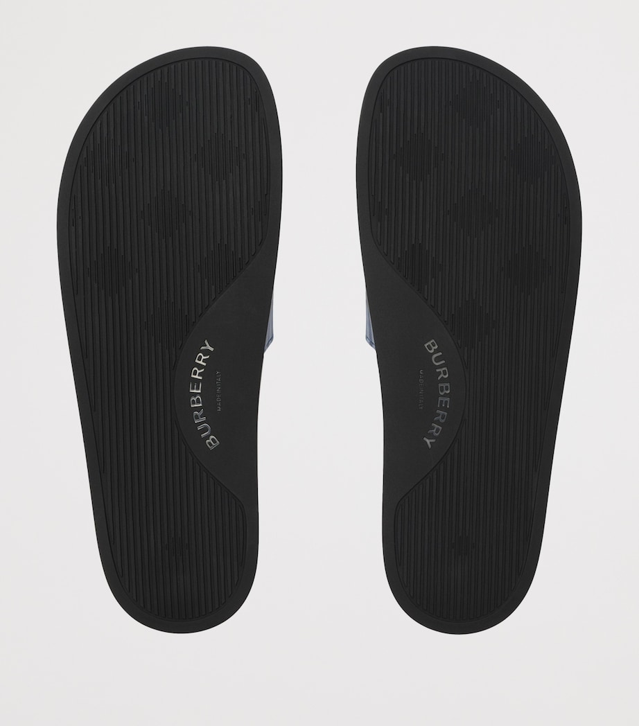 Burberry Check Slides Cornflower Blu Ip Ck Image 3