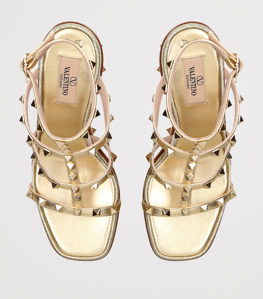 Leather Rockstud Espadrilles 80 BEIGE Image 4