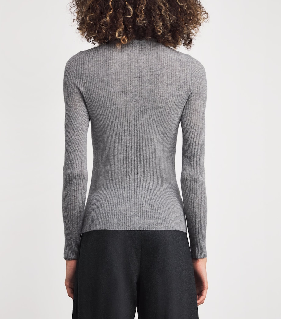 Wool-Silk-Cashmere Ribbed Sweater 8132 ROCCIA Image 4