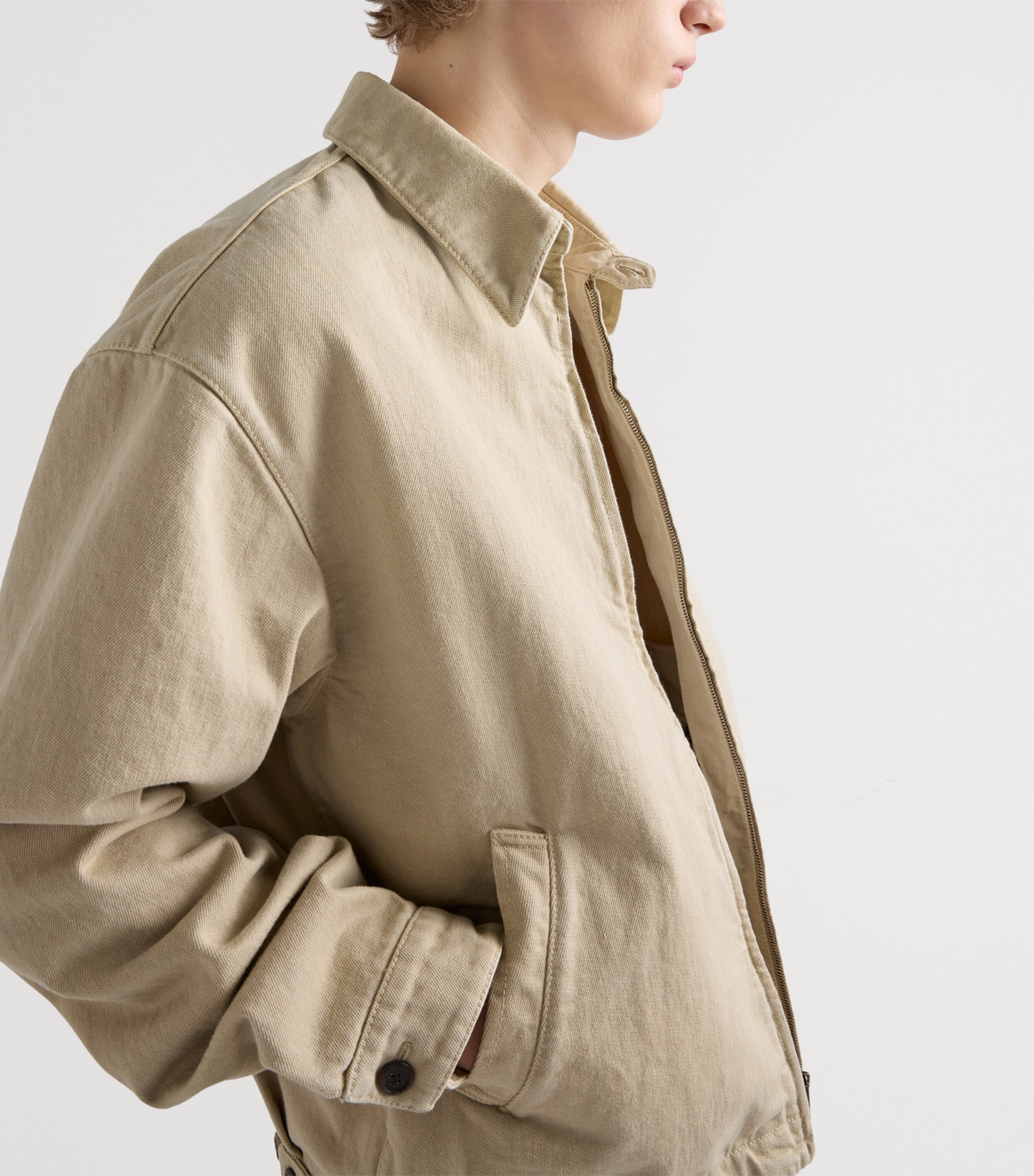 Prada Mens Old Denim Blouson Jacket Neutral Image 6