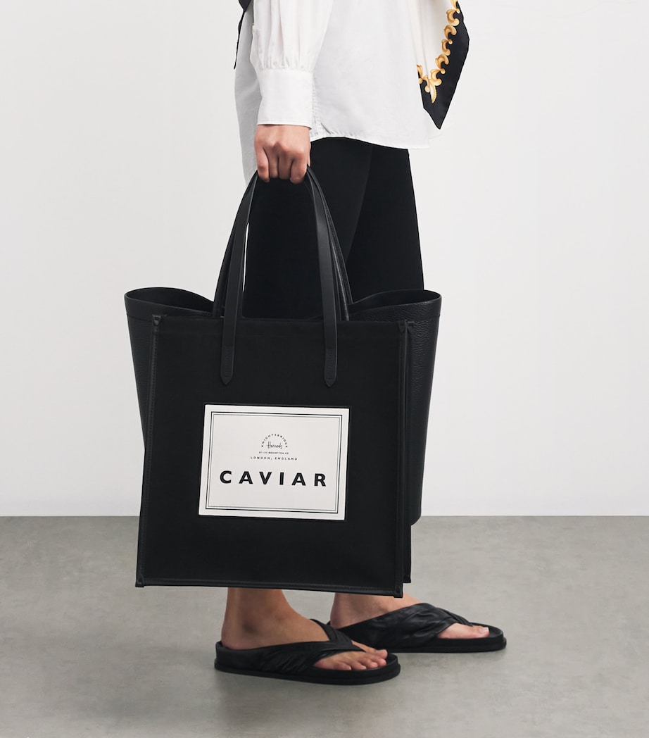 Cotton Caviar Condiments Shopper Bag BLACK Image 5