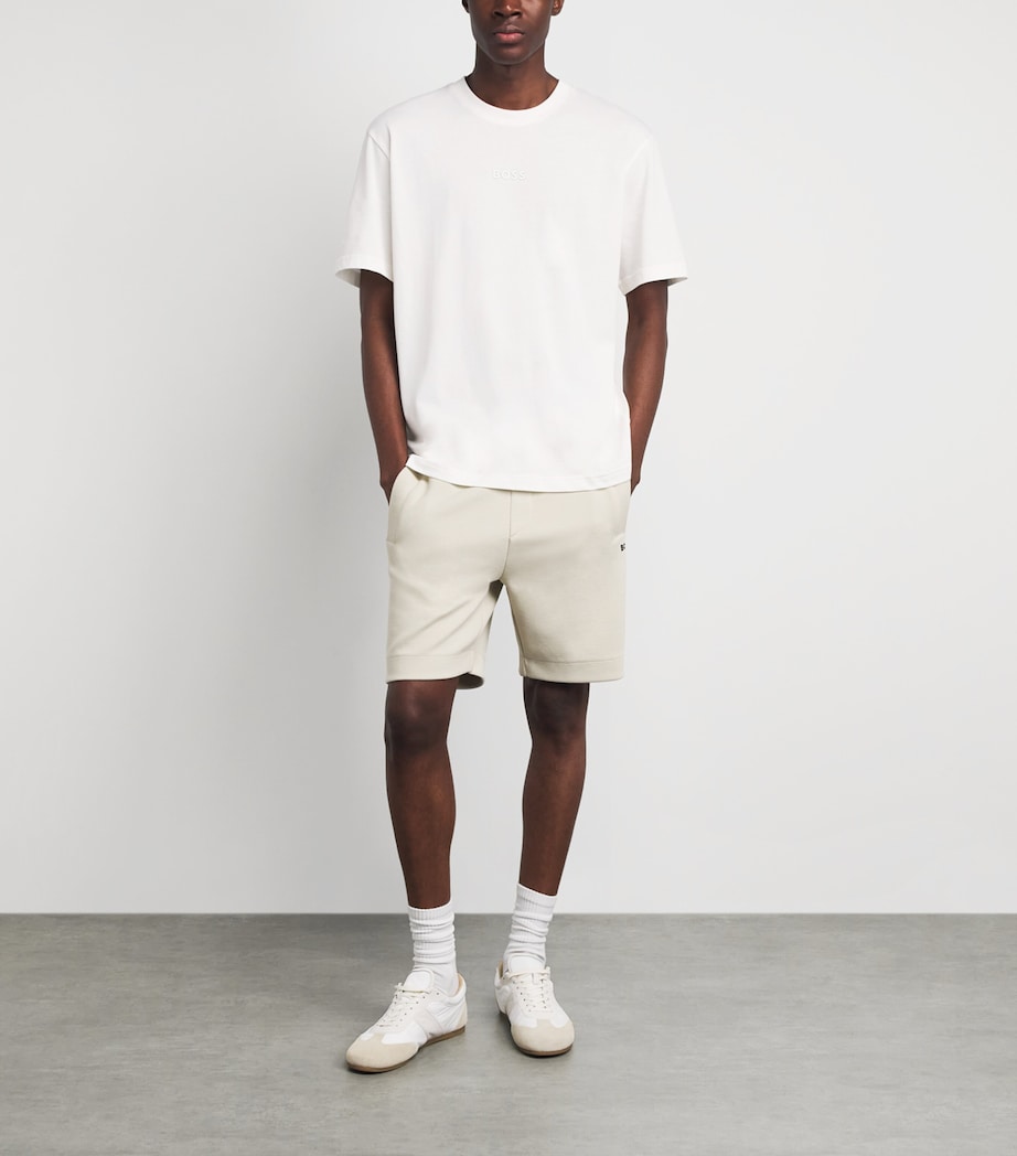BOSS Mens Reflective-Logo T-Shirt White Image 2