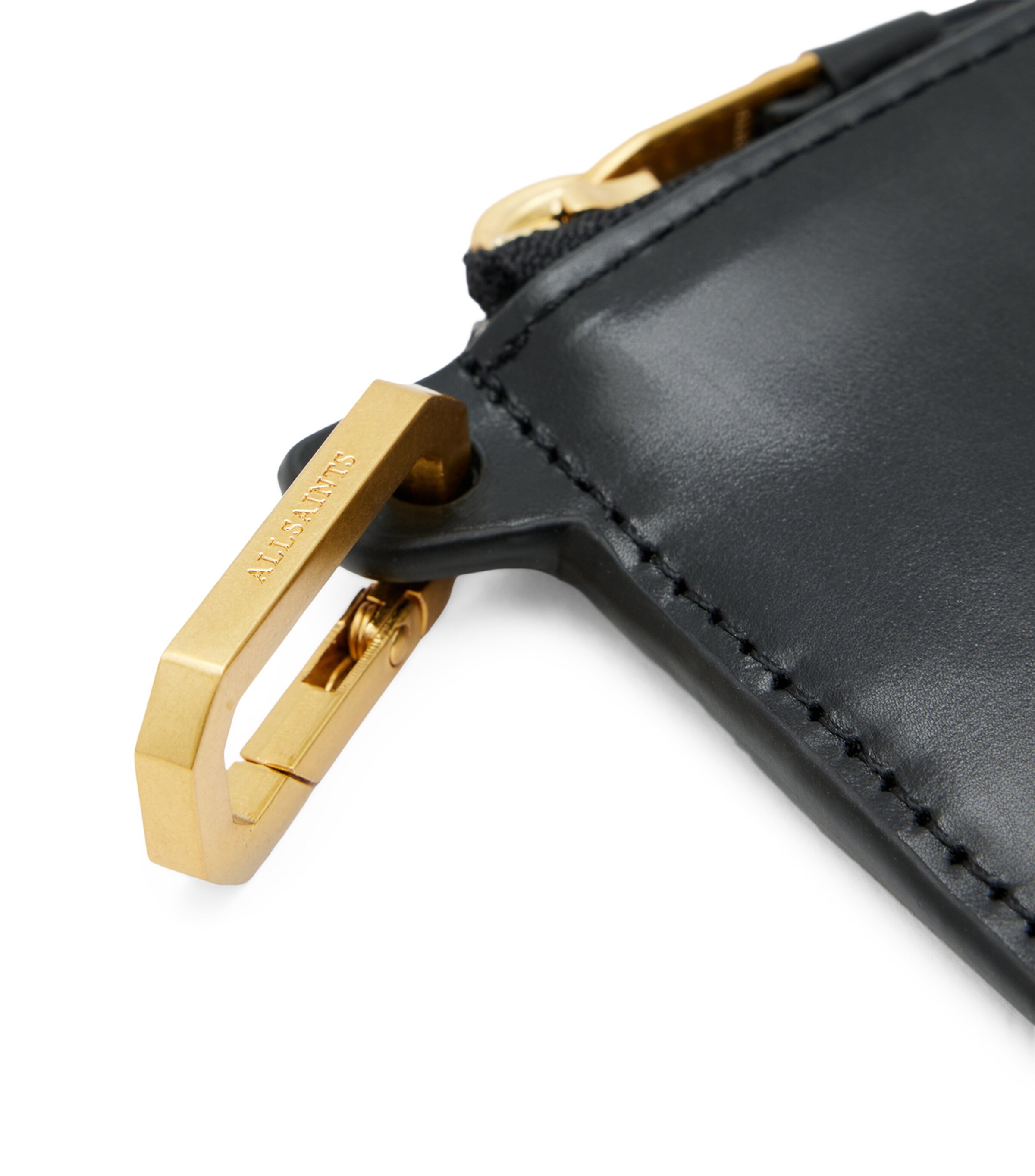 AllSaints Leather Remy Wallet Black Image 2