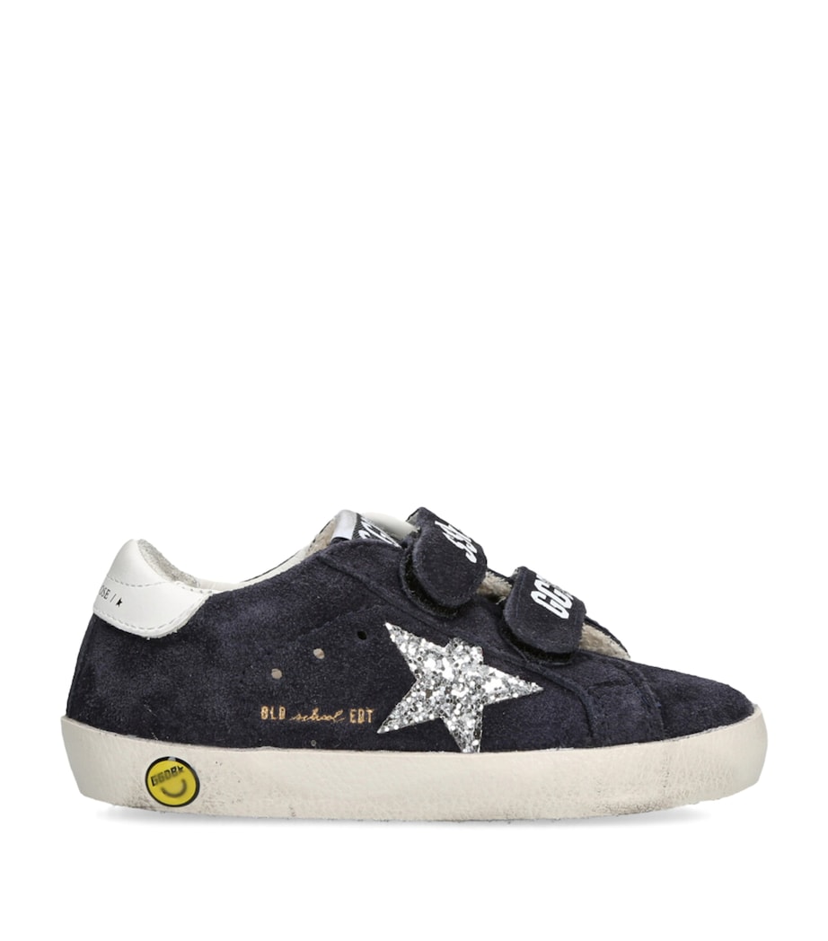 Leather Old School Sneakers NAVY Image 1