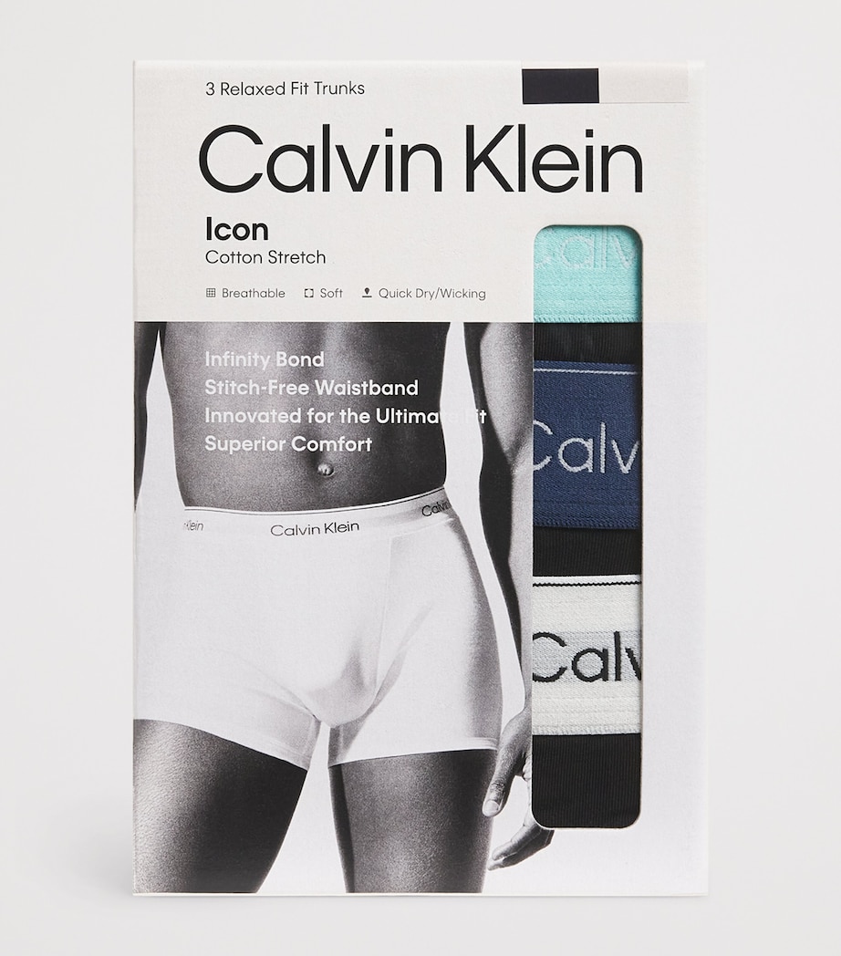 Stretch-Cotton Relaxed Trunks (Pack of 3) 3VNBLACK W/ TAHITI Image 4