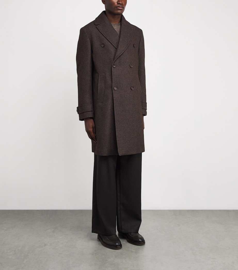 Wool Overcoat 030 DARK BROWN Image 3