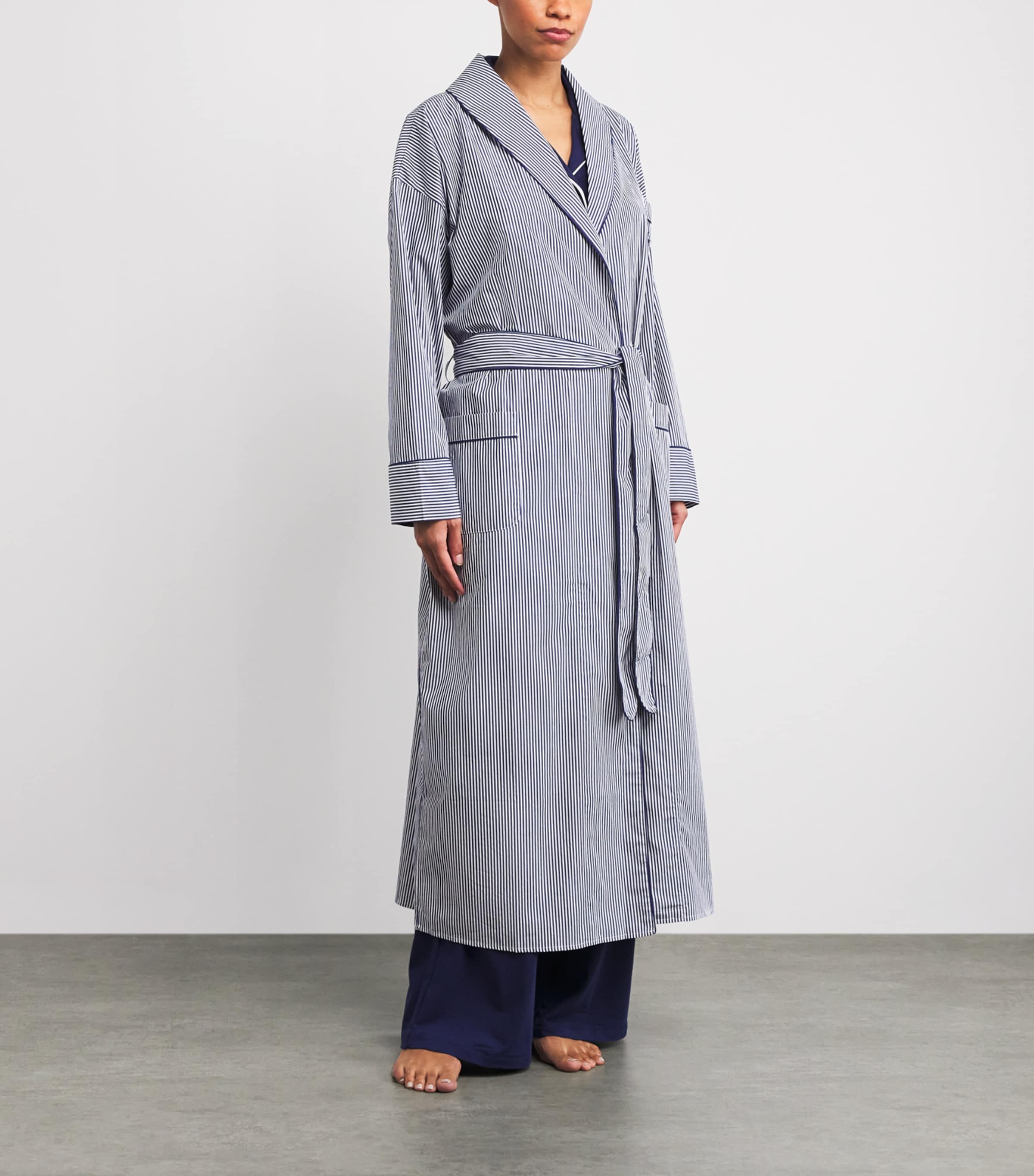 Cotton Stripe Robe WHITE CLOUD/BEA Image 2