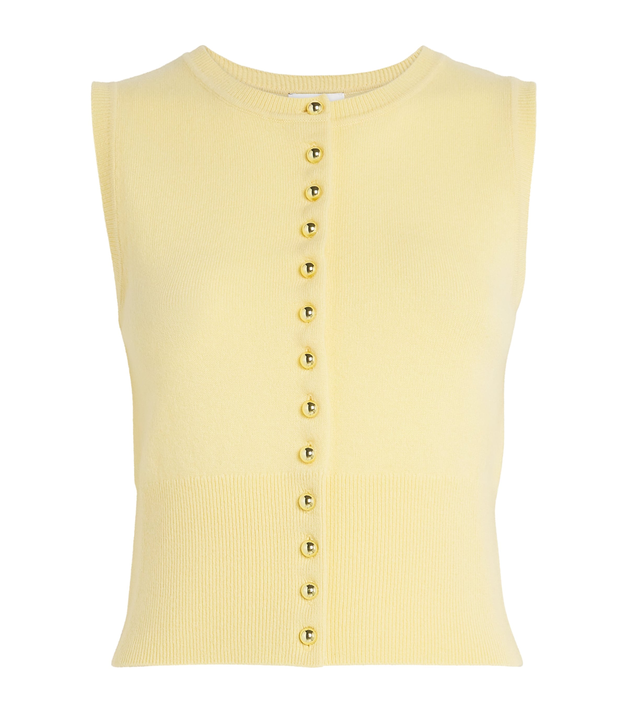 Claudie Pierlot Wool Sleeveless Cardigan In Yellow
