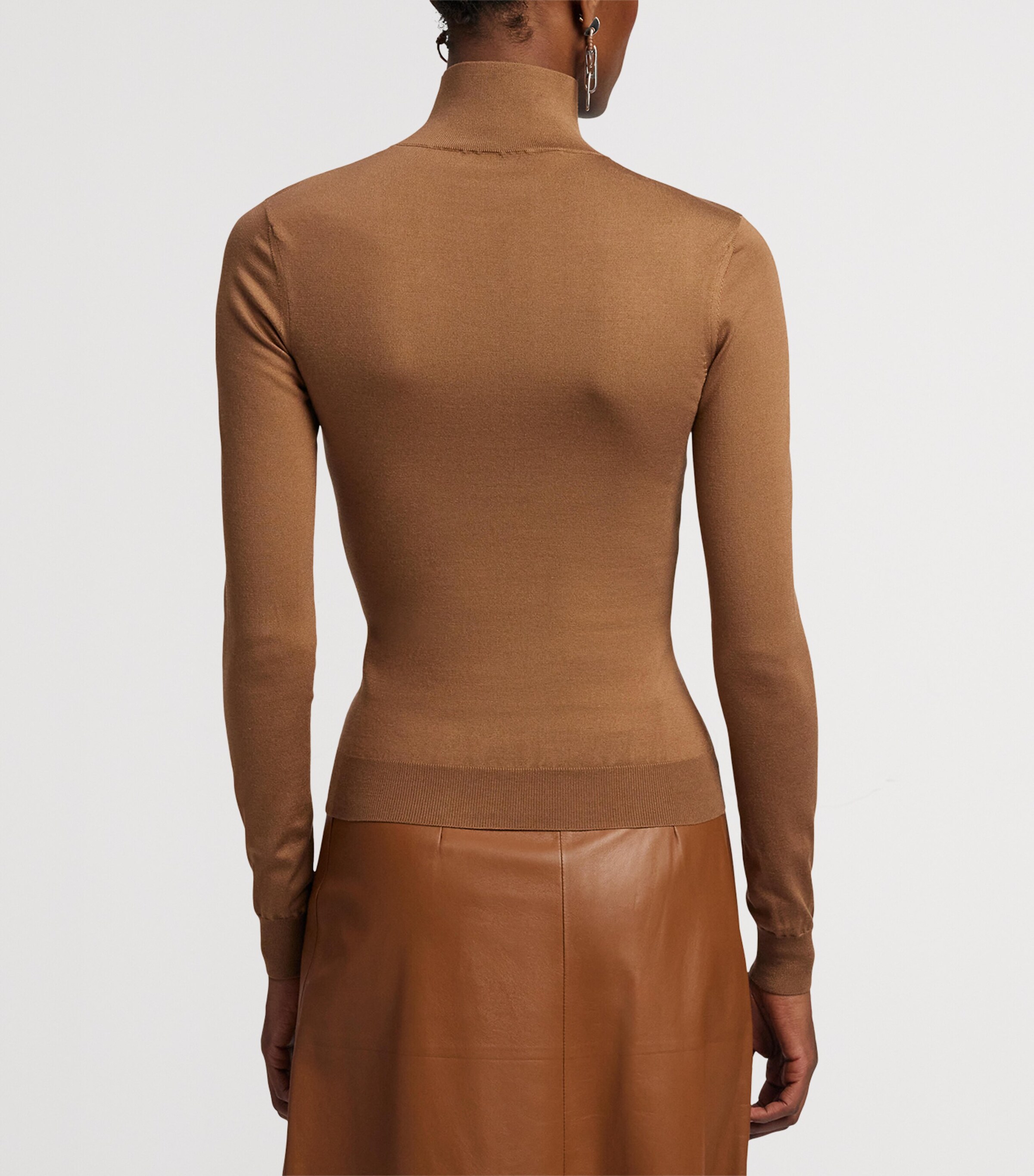 Silk-Blend Rollneck Sweater LIGHT TOFFEE Image 7