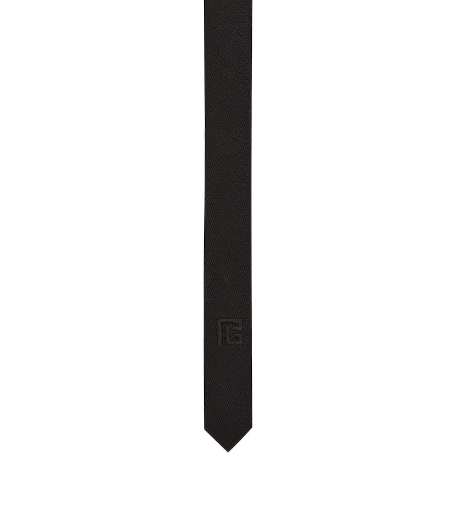Virgin Wool PB Embroidered Tie 0PA NOIR Image 1