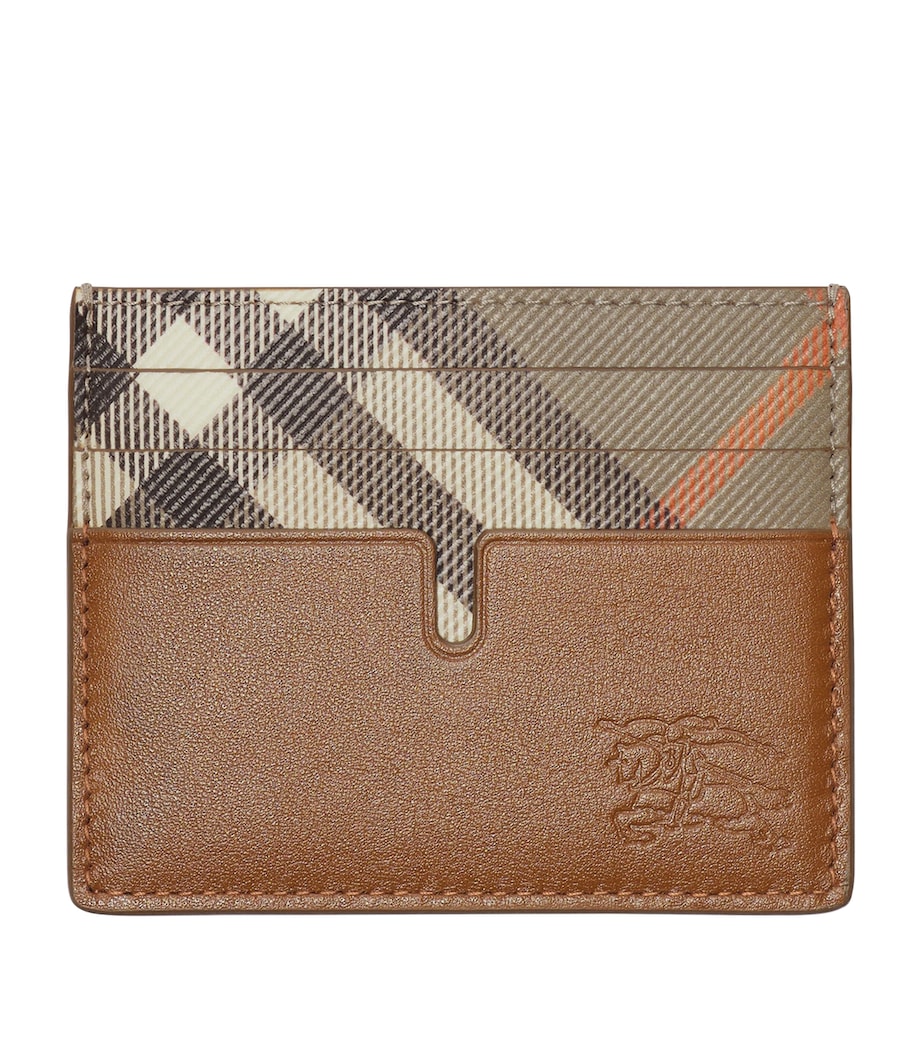 Burberry Leather Tall Pop Check Card-Holder Finch Brown/hazel Image 1