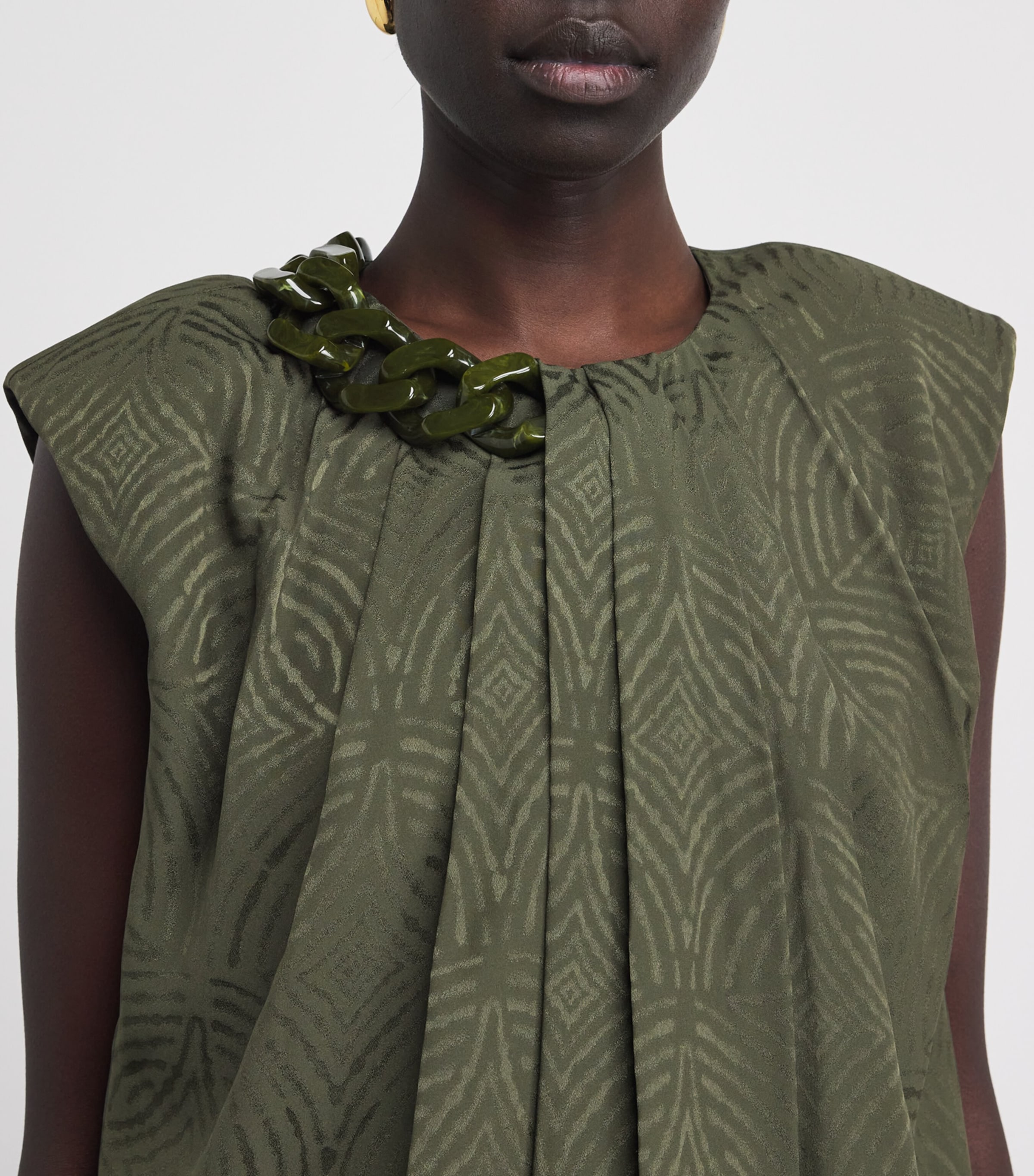 Joseph Womens Silk Jacquard Taddart Blouse Palm Leaf Image 3