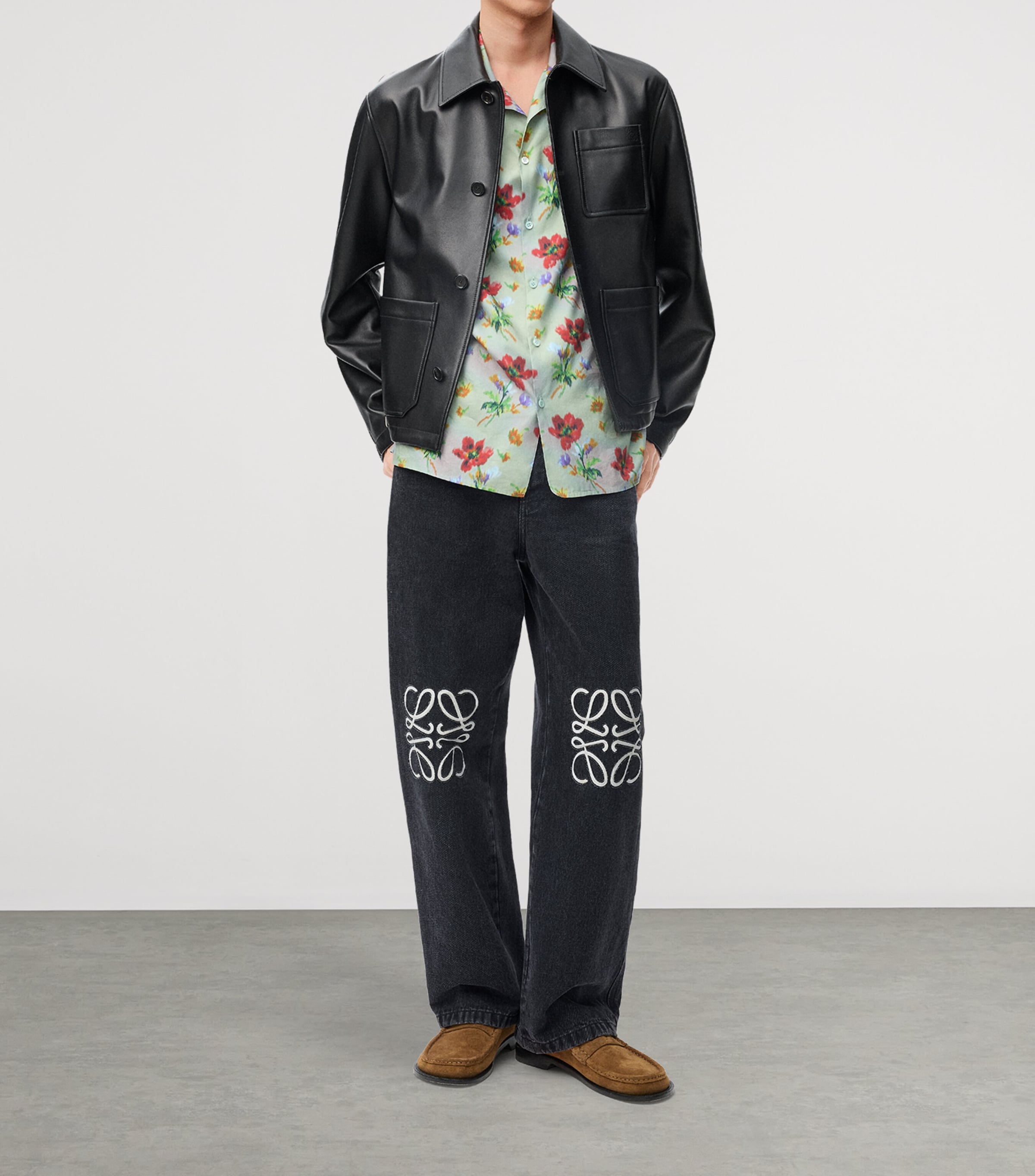 LOEWE Black Anagram Baggy Jeans | Harrods US