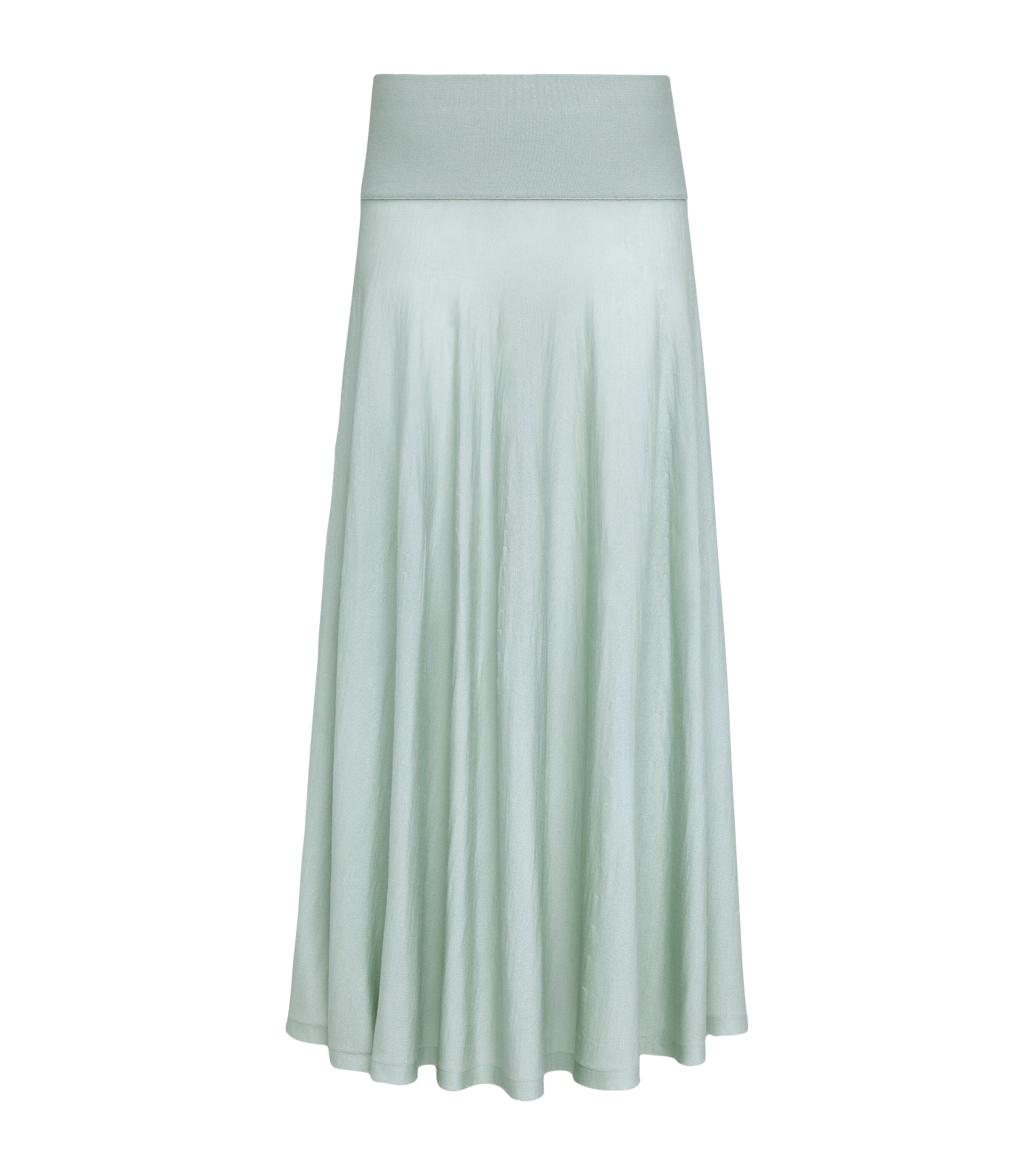 Alaïa Virgin Wool Maxi Skirt In Green
