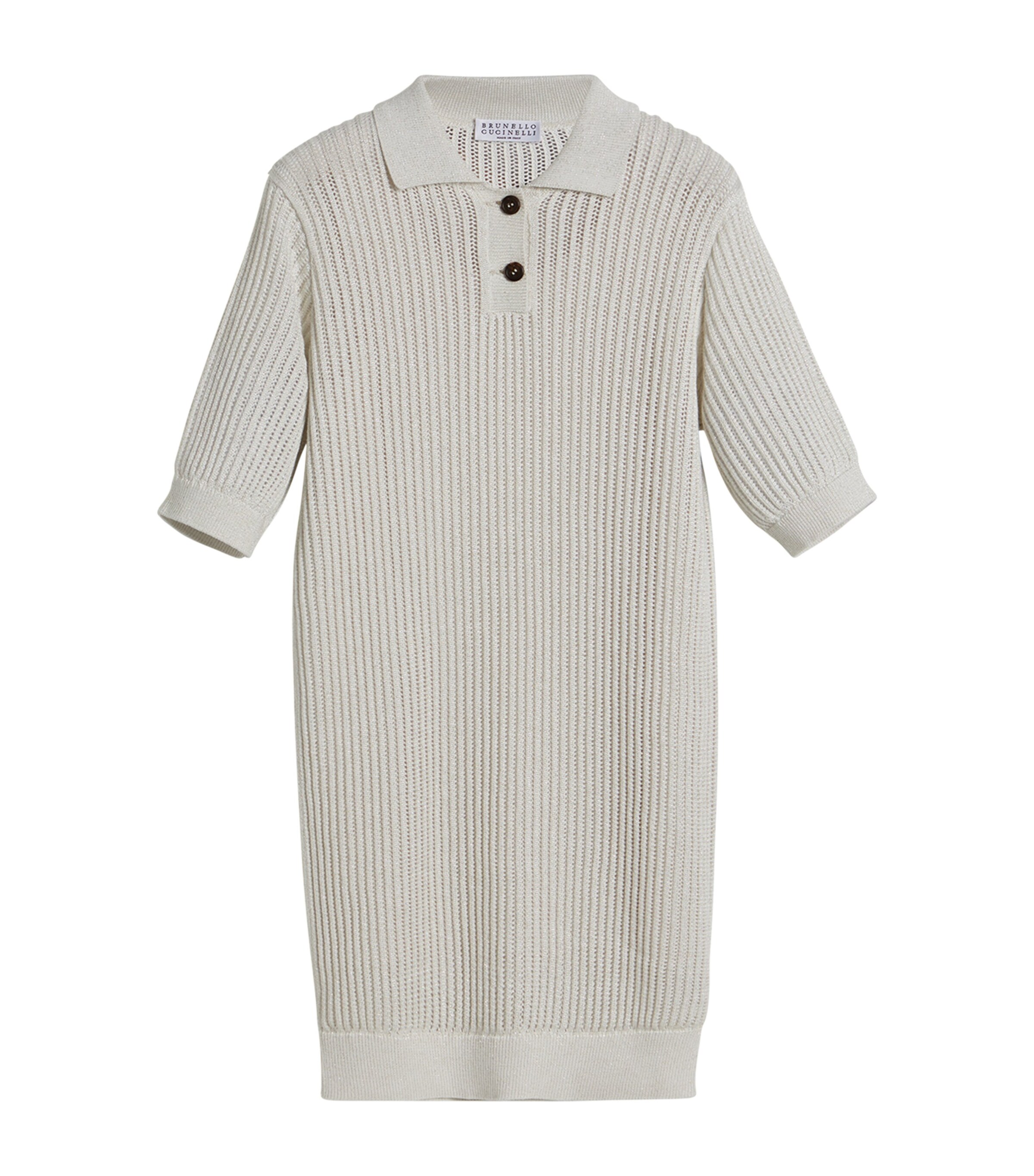 Brunello Cucinelli Cotton-blend Knit Polo Dress