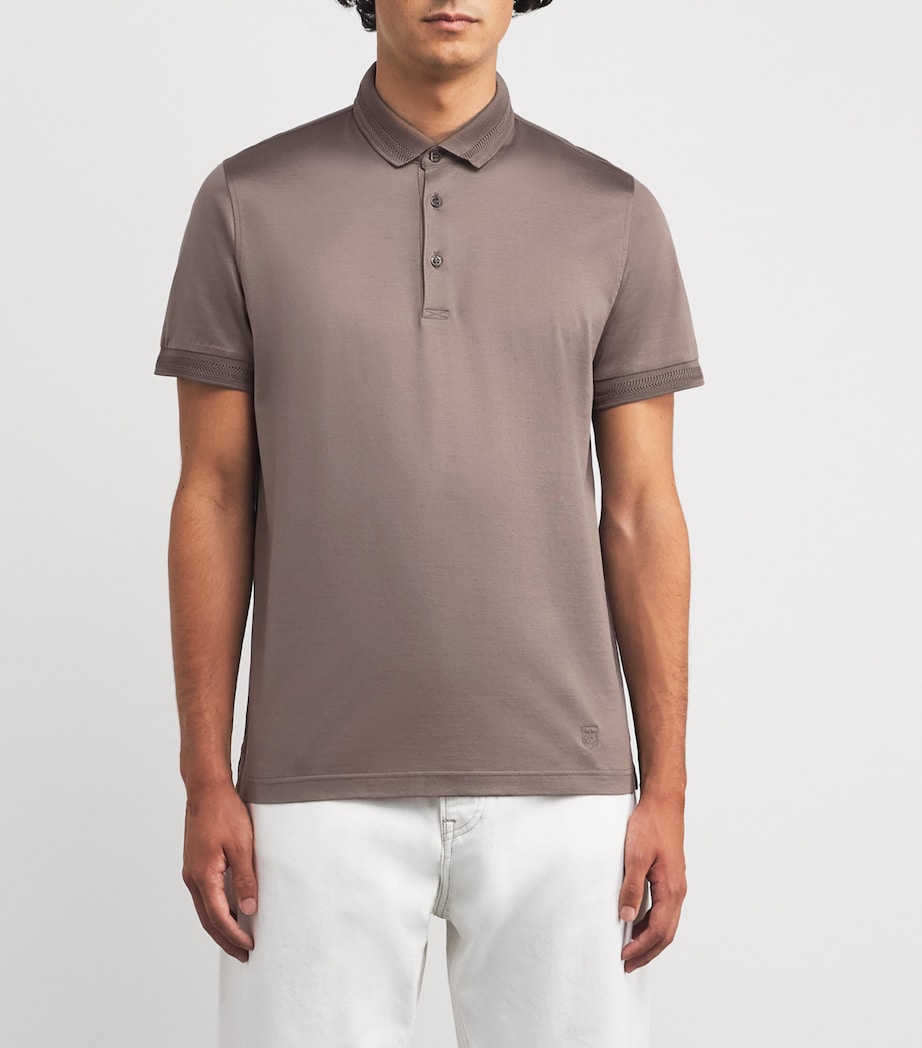 Cotton Jersey Polo Shirt 3A.13 - SKY Image 3