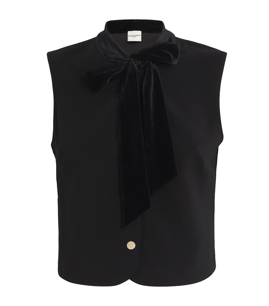 Tie-Neck Blouse BLACK Image 1