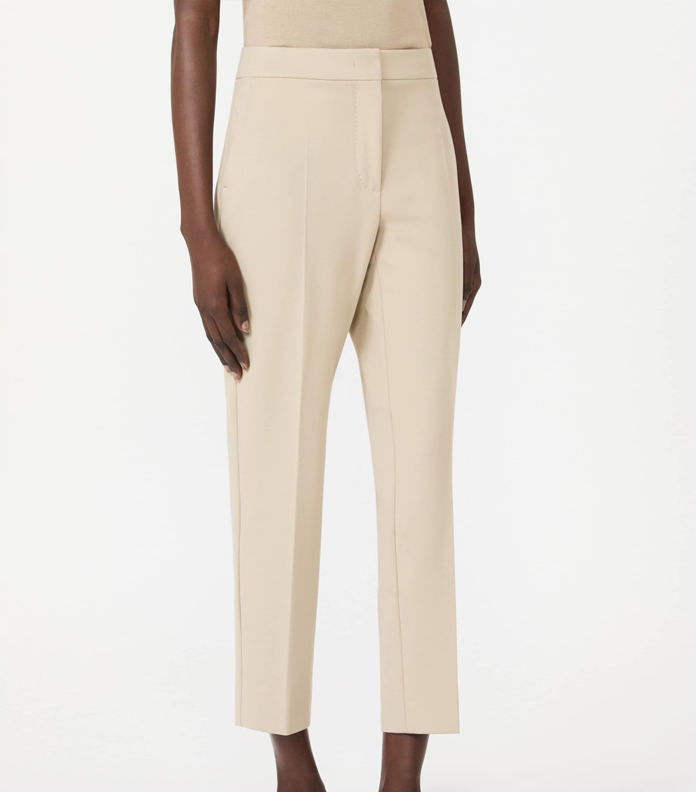 Max Mara Womens Jersey Tailored Trousers Stone Image 3