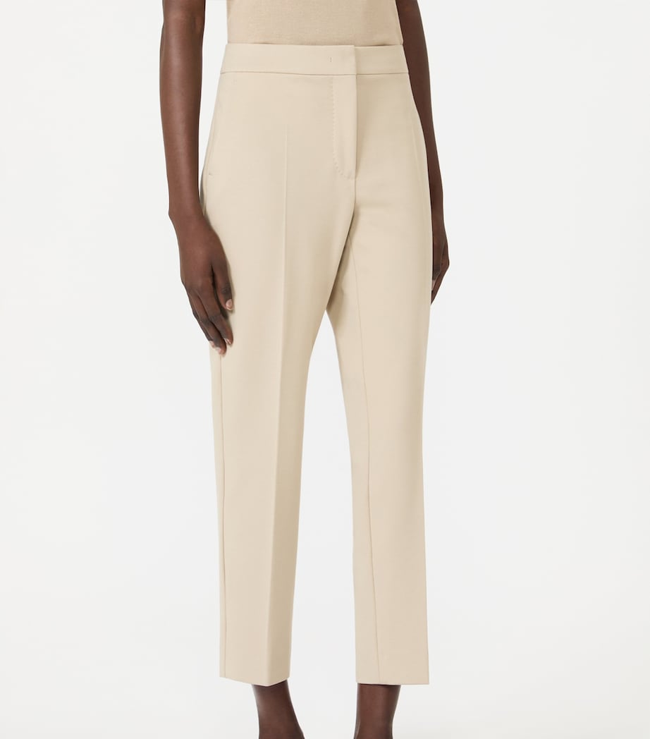 Max Mara Womens Jersey Tailored Trousers Stone Image 3