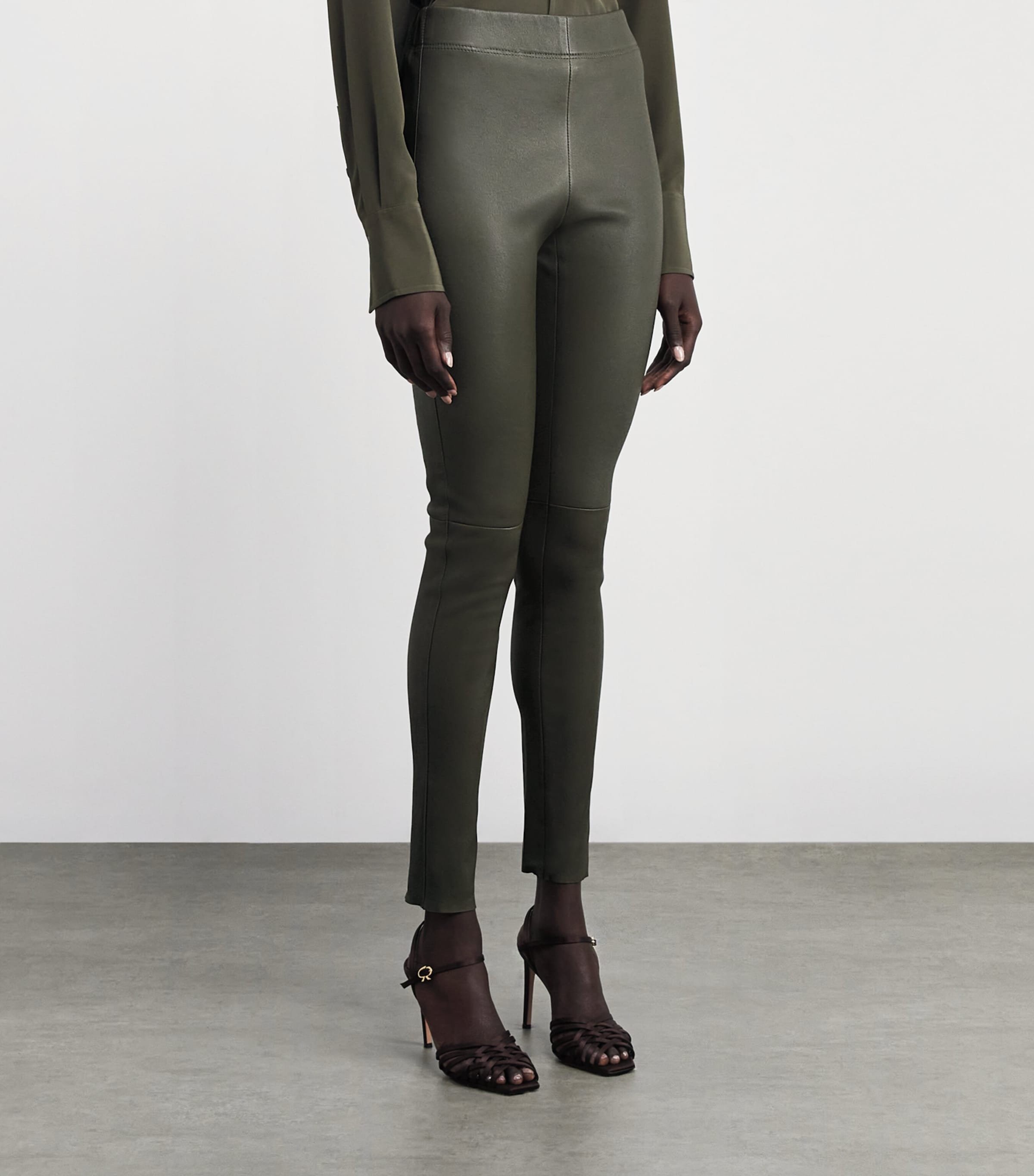 Lambskin Stretch Leggings PALM LEAF Image 3