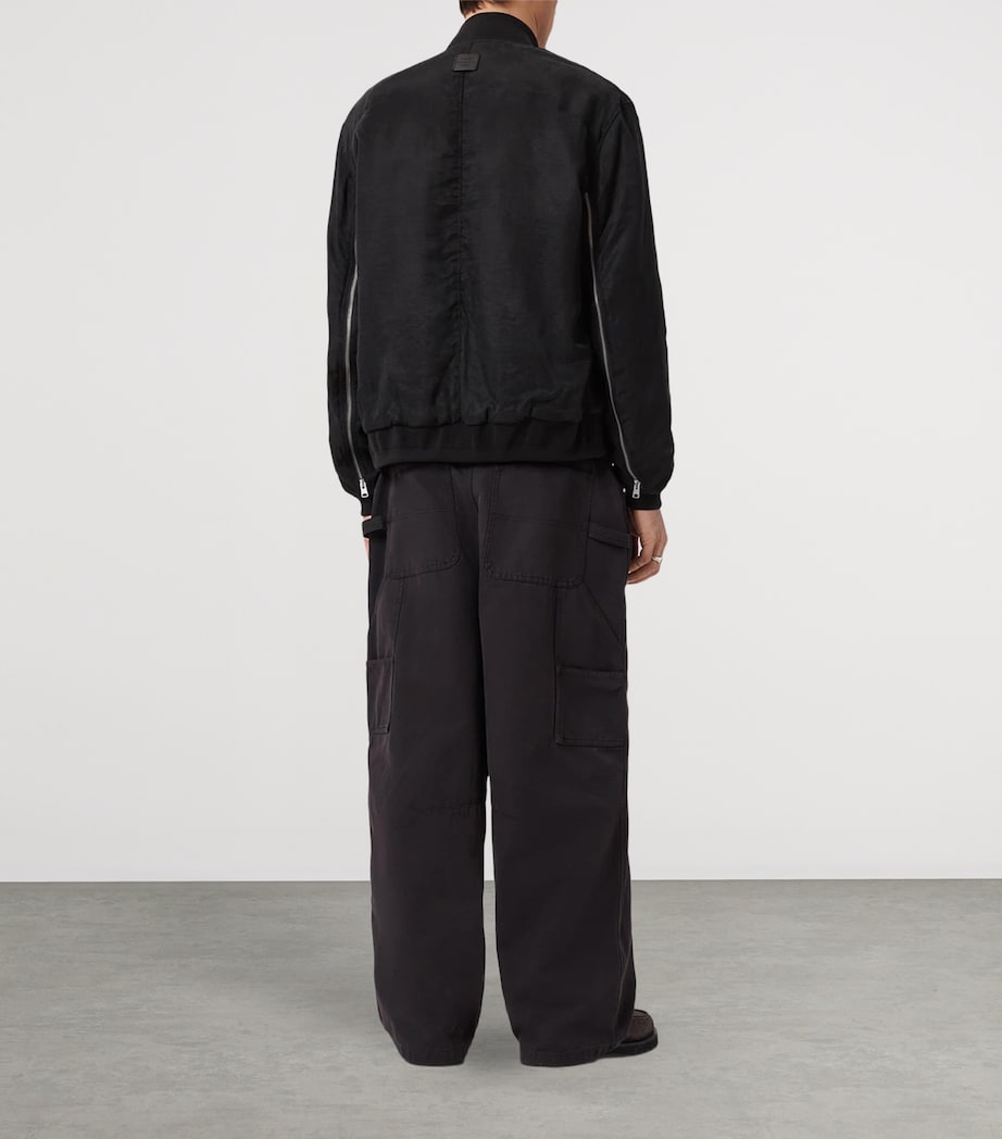 AllSaints Mens Organic Cotton Jackson Barrel Trousers Tanner Black Image 6